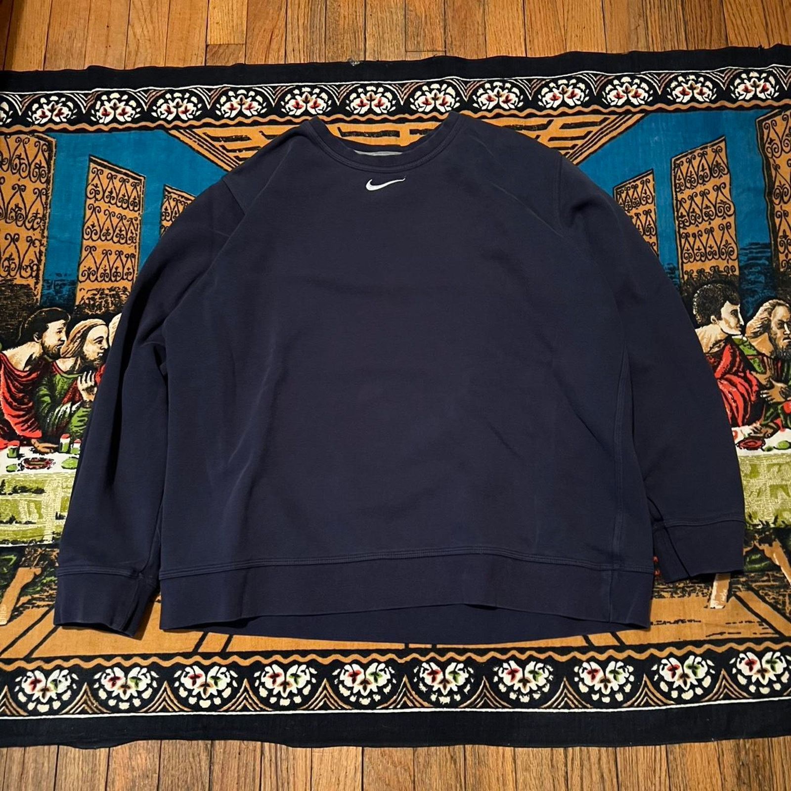 Nike Vintage Nike center swoosh crewneck size XL navy blue y2k Size US XL / EU 56 / 4 - 1 Thumbnail