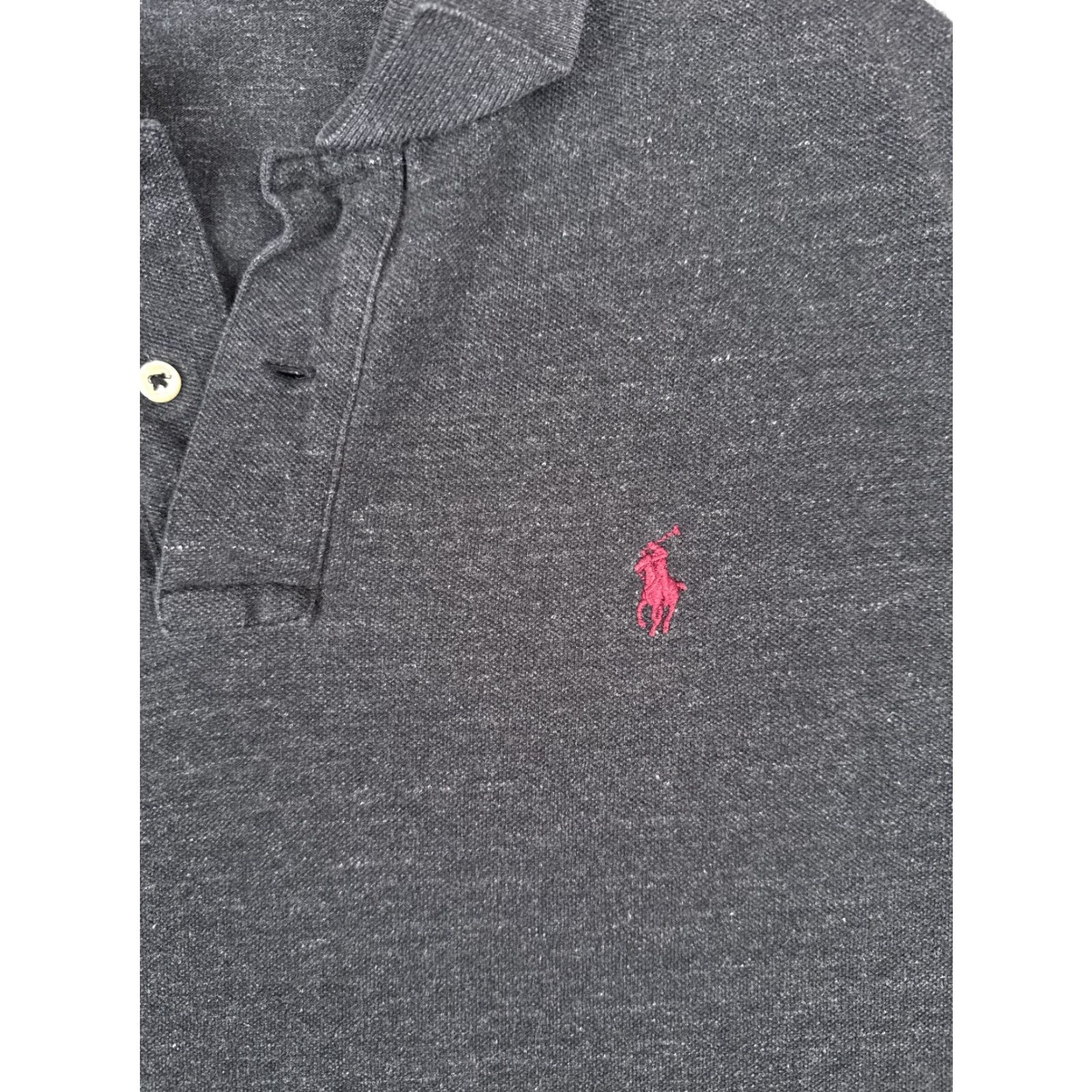 Ralph Lauren Ralph Lauren Men’s Polo Shirt XL Dark Gray 100% Cotton Slim Fit Knit Button Collar Embroidered Logo Size US XL / EU 56 / 4 - 6 Thumbnail