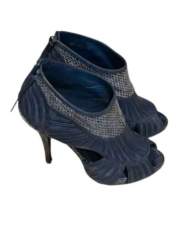 Dior Dior John Galliano Snakeskin Pleated Leather Booties c.2008 Size US 8 / IT 38 - 1 Thumbnail