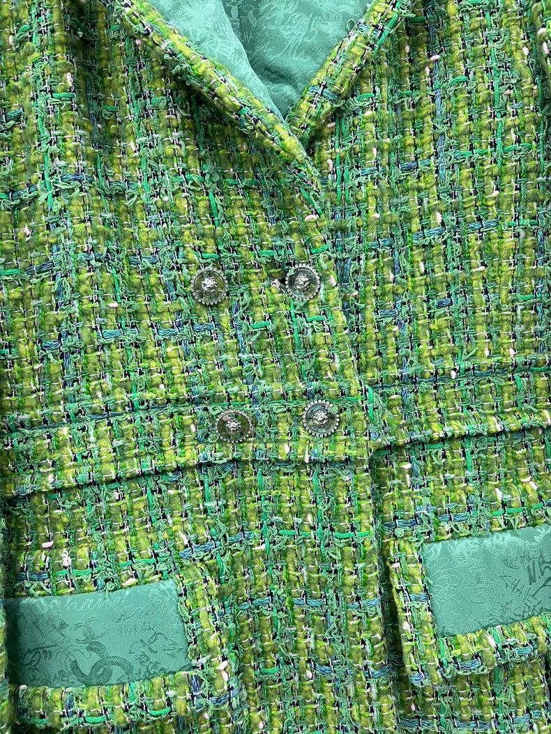 Chanel Chanel 24A Manchester Series Green Tweed Coat Size S / US 4 / IT 40 - 3 Thumbnail
