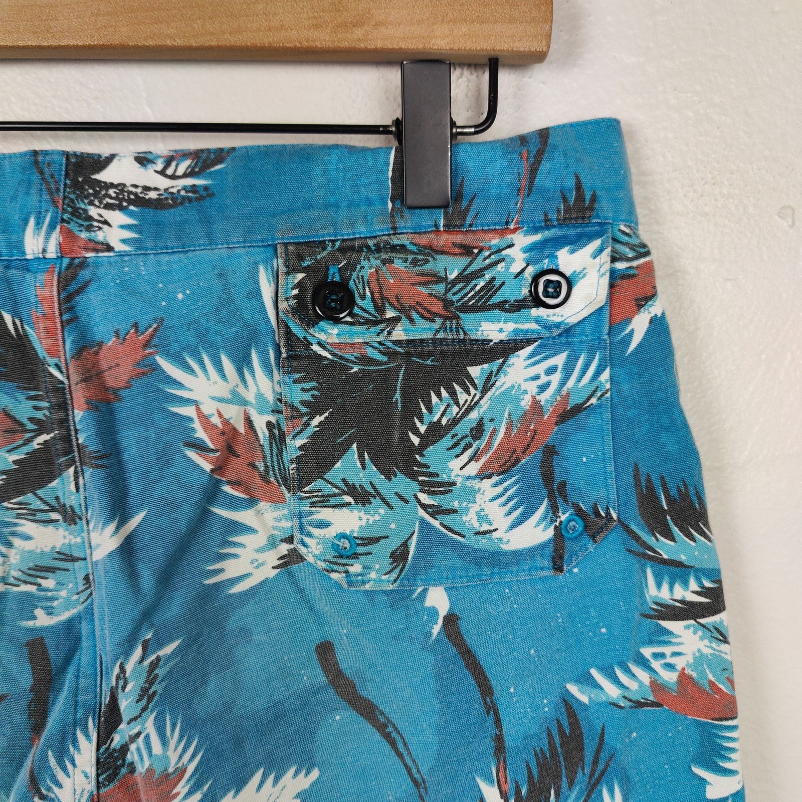 M.Nii M Nii Makaha Hawaiian Swim Trunks 30 Blue Tropical Print Size US 30 / EU 46 - 3 Thumbnail