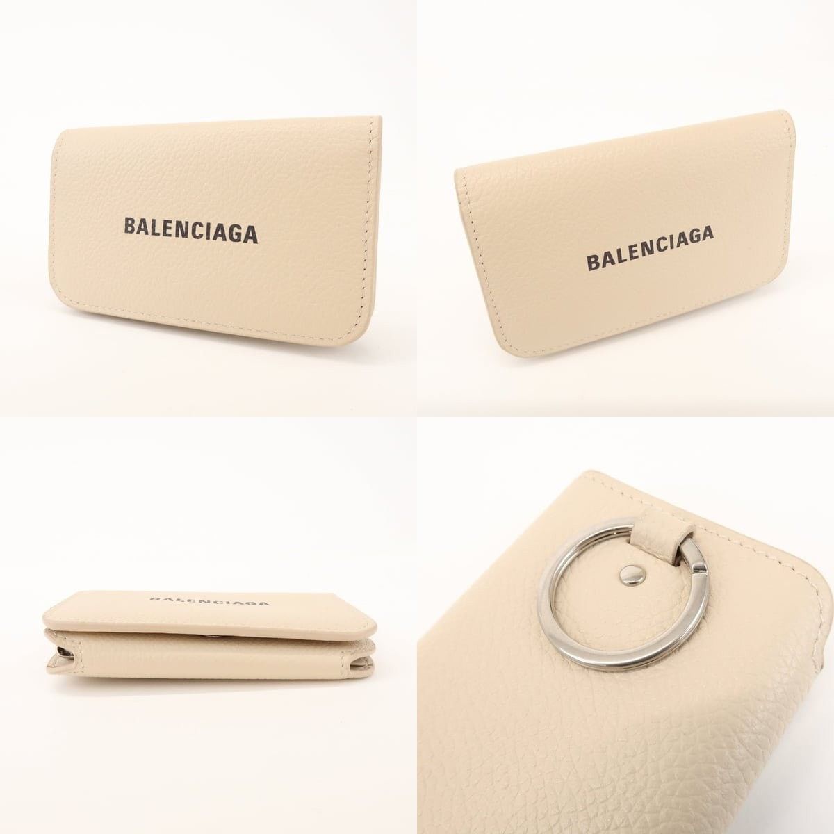 Balenciaga Balenciaga Cash 6 Rings Key Case Calfskin Key Holder Beige Size ONE SIZE - 3 Thumbnail