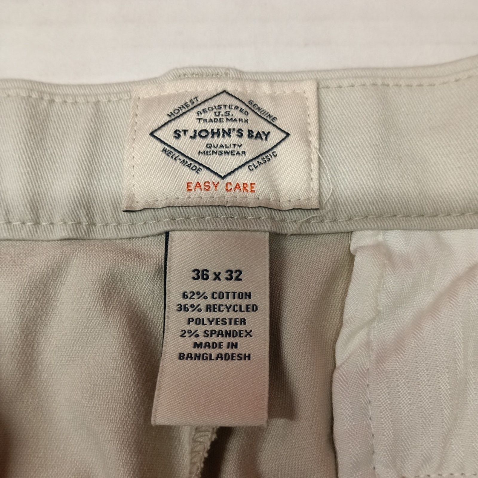 St. Johns Bay St. John's Bay Classic Fit Chino Pants Mens Size 36x32 Stone Size US 36 / EU 52 - 5 Thumbnail