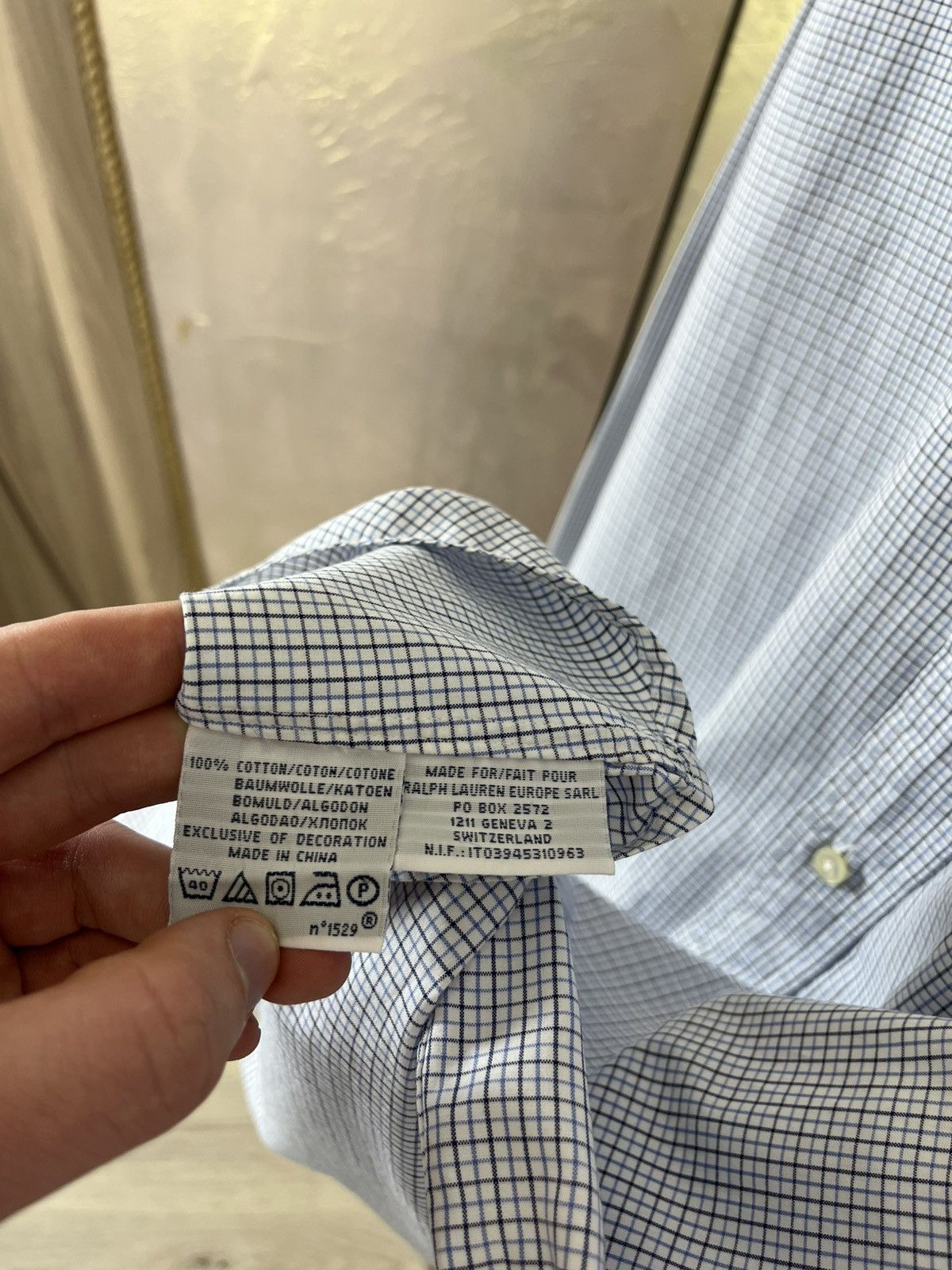 Polo Ralph Lauren Polo Ralph Lauren Regent Custom Fit Micro-Check Poplin Shirt Size US L / EU 52-54 / 3 - 9 Thumbnail