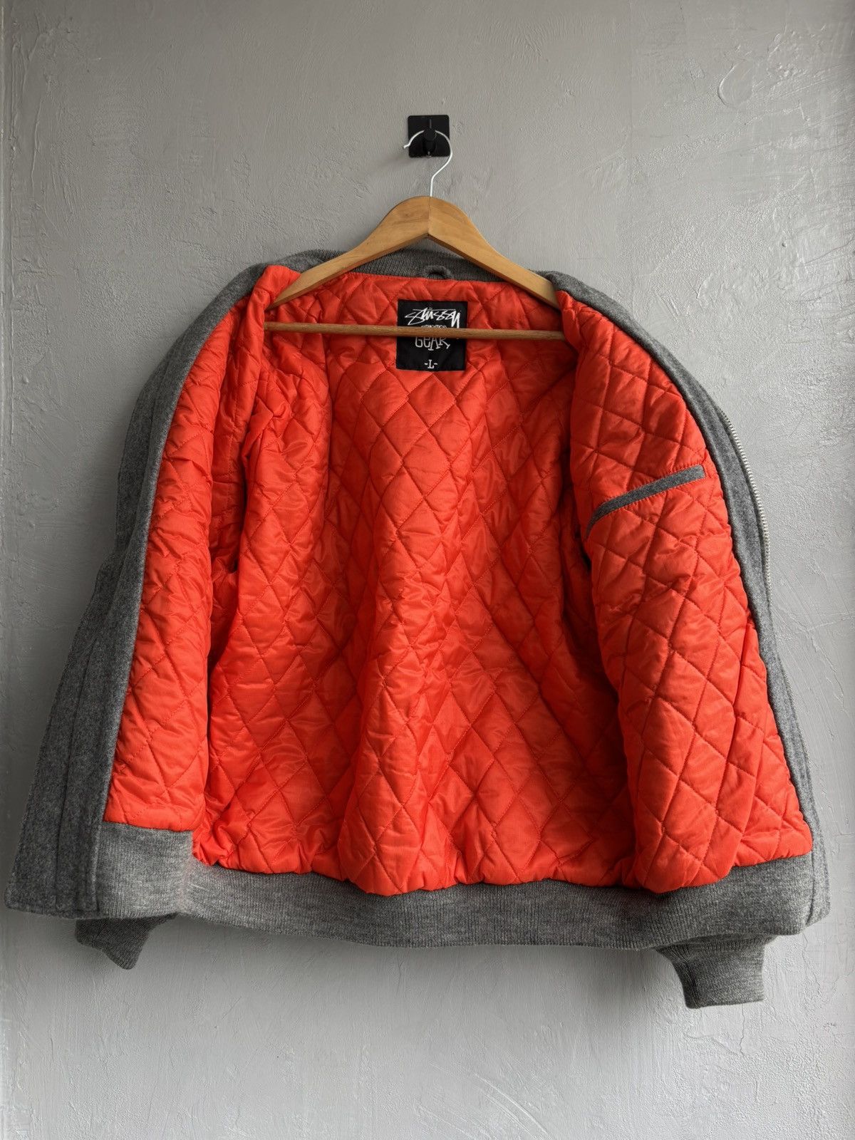 00’s old stussy Ma-1 Wool Bomber Jacket Stussy early 2000s wool bomber MA-1 jacket