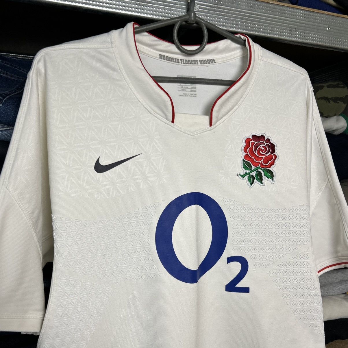 Nike Mens Nike England Rugby O2 big logo jersey size L Size US L / EU 52-54 / 3 - 2 Thumbnail