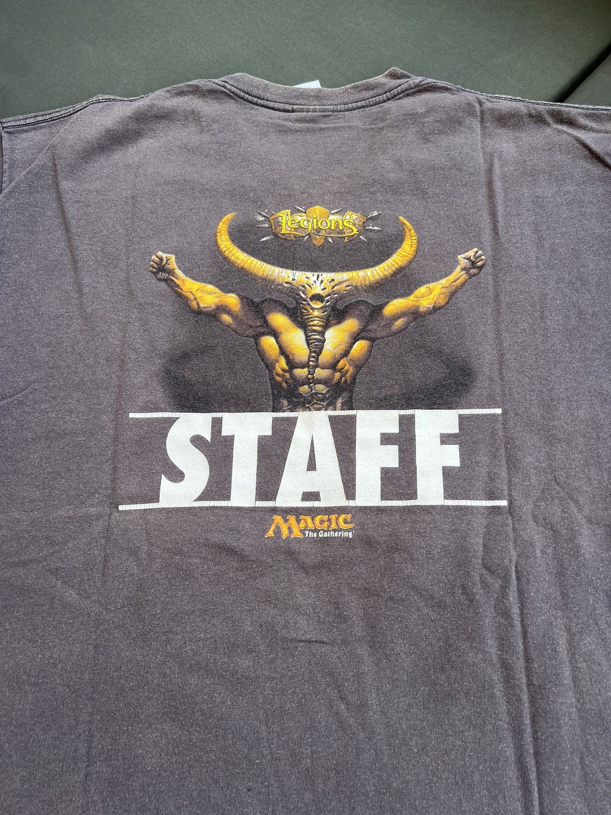 Image of Playstation x Vintage Game Magic The Gathering Staff Prerelease T Shirt in Grey, Men's (Size XL)