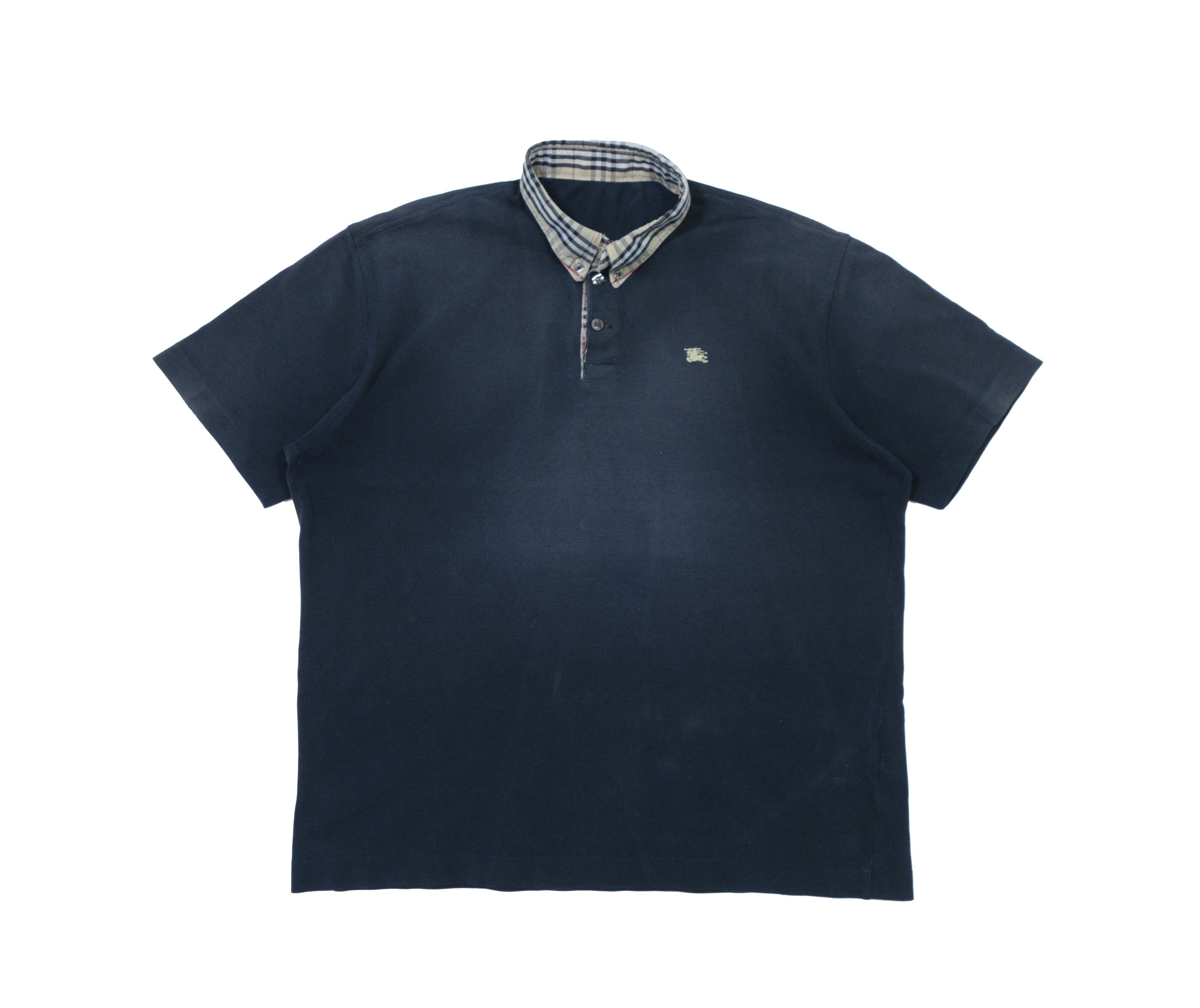 Burberry 00s Nova Check Collar Polo Shirt Vintage Size US XL / EU 56 / 4 - 1 Thumbnail