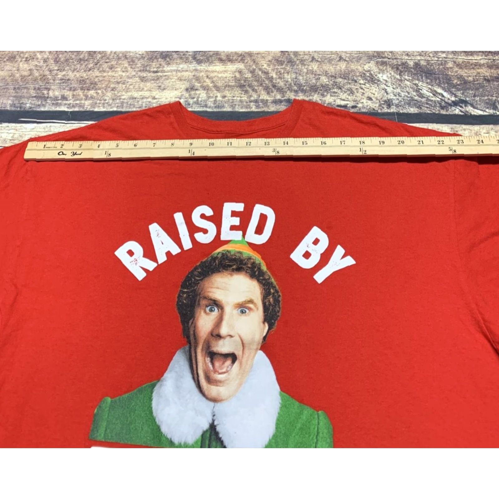 Vintage Buddy Elf "Raised by Elves" Christmas TShirt Red Mens 2XL Shirt Christmas Elf Movie Logo Graphic Print Size US XXL / EU 58 / 5 - 4 Thumbnail