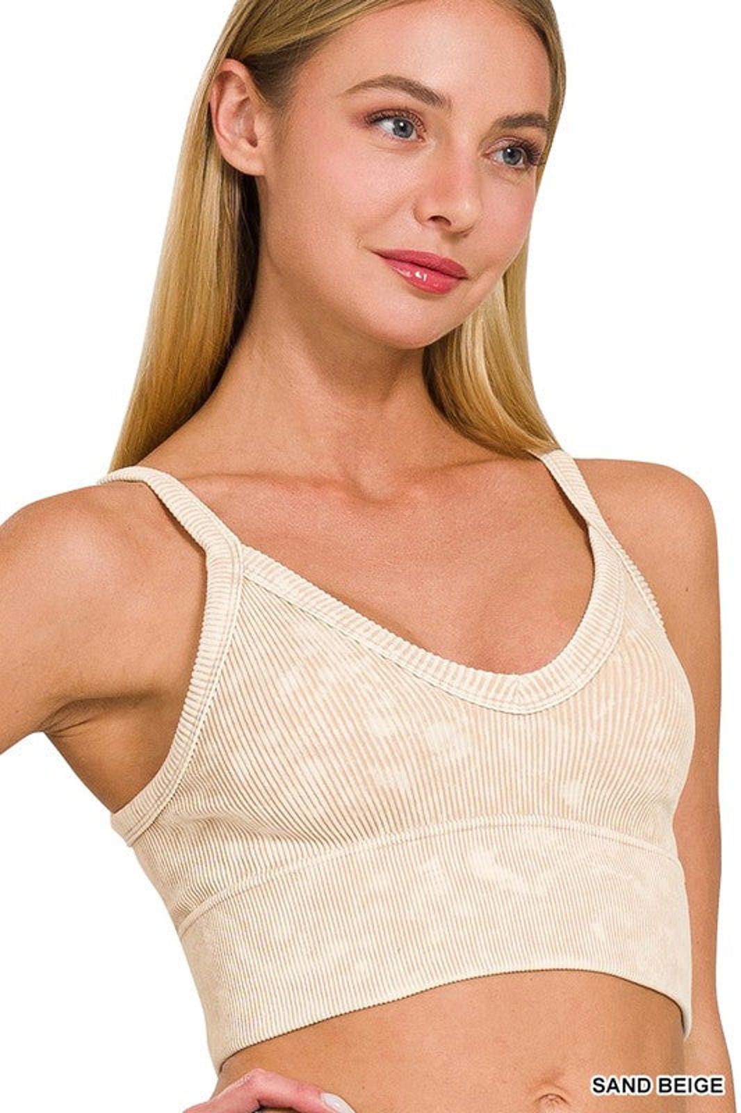 Other Washed Ribbed Seamless V-Neck Cropped Cami Zenana Size S / US 4 / IT 40 - 4 Thumbnail