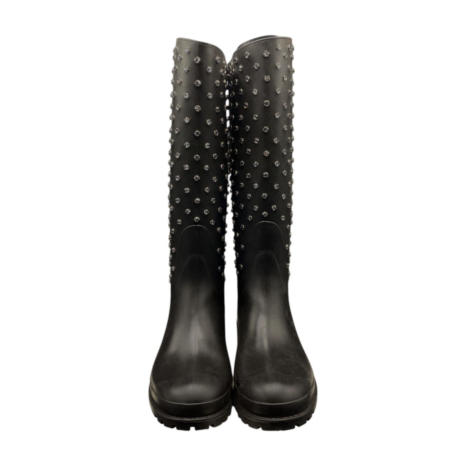 Saint Laurent Paris Crystal Studded Rubber Boots Size US 11 / IT 41 - 2 Thumbnail