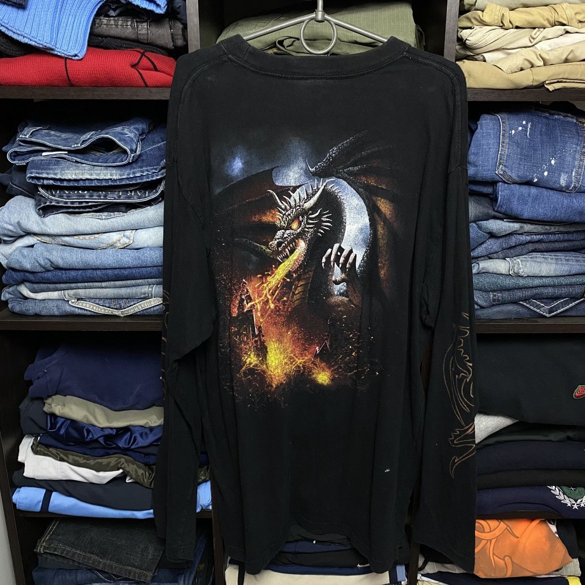 Vintage Vintage Spiral Dragon Overprinted 90’s Graphic Longsleeve Size US XXL / EU 58 / 5 - 2 Thumbnail