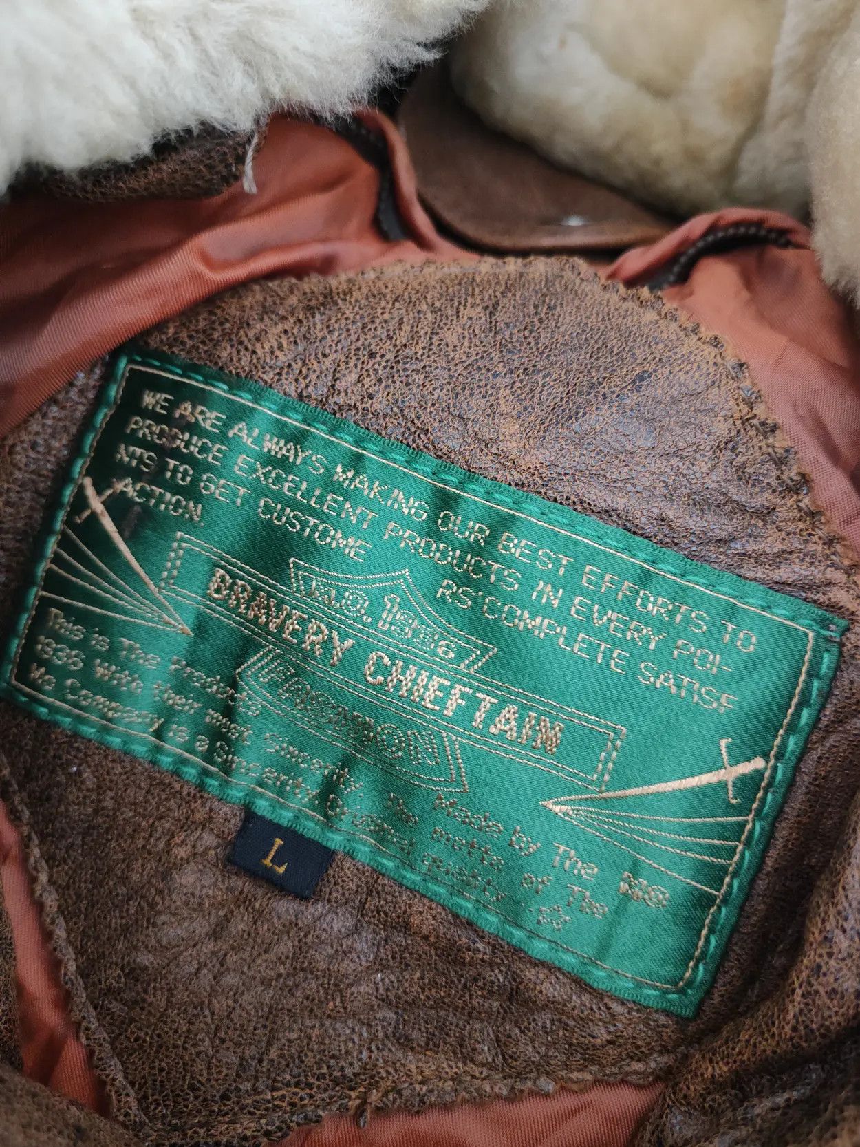 Vintage DL Bravery Chieftain Brown vintage Leather Jackets #W2260 Size US L / EU 52-54 / 3 - 12 Thumbnail