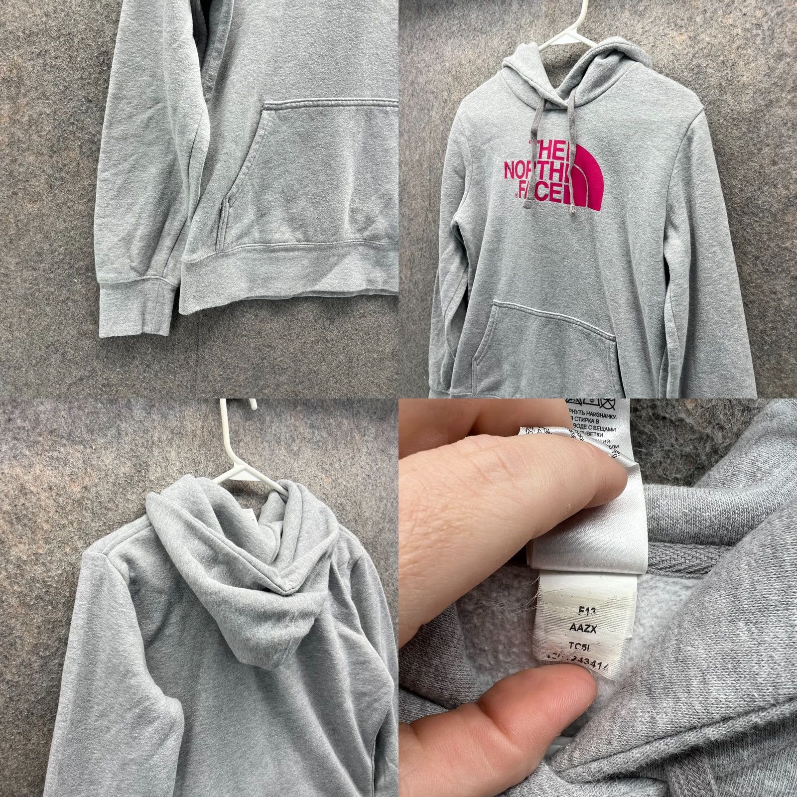 The North Face The North Face Hoodie Womens S White Women Grey Pink Spell Out Sweater Fleece Pullover Size S / US 4 / IT 40 - 8 Thumbnail