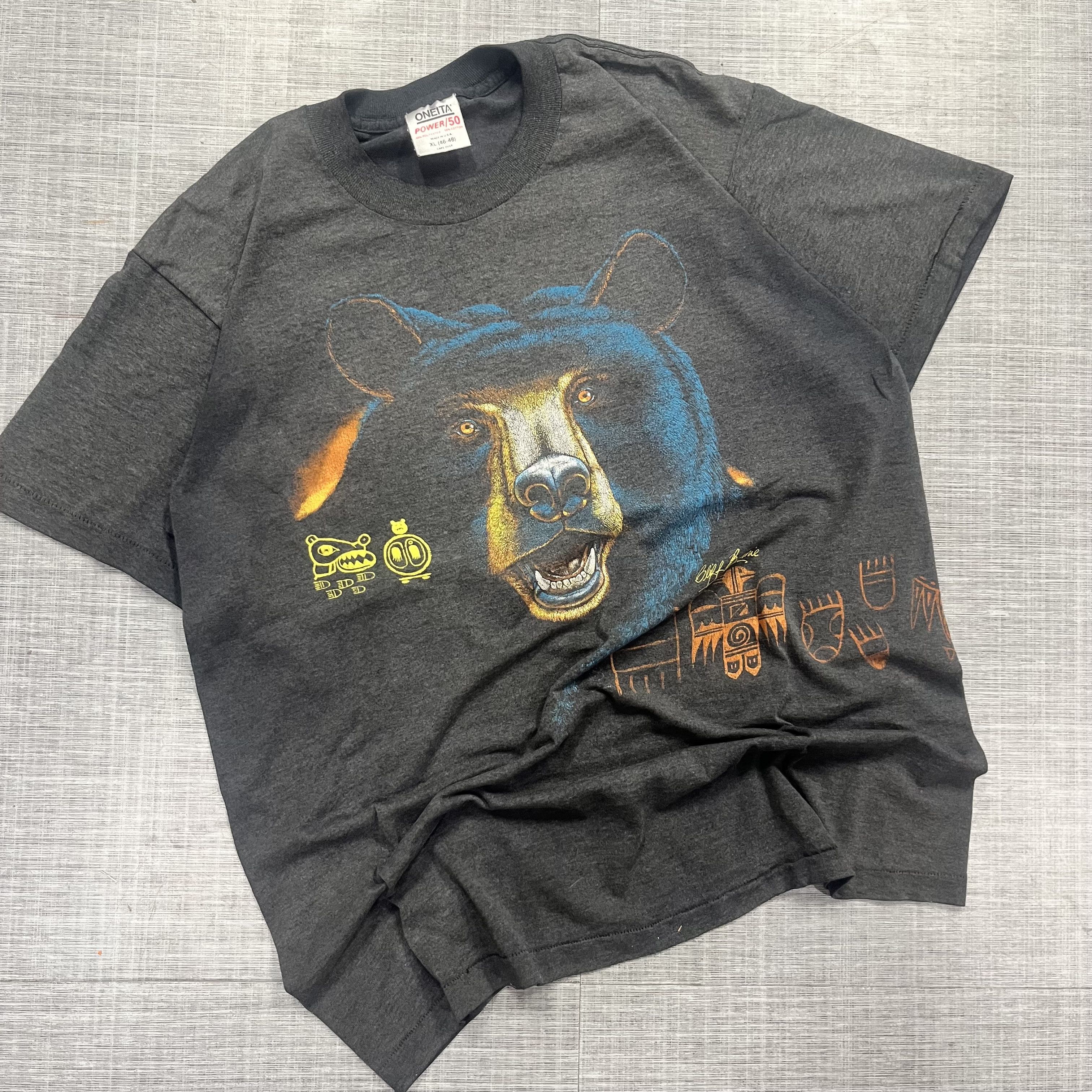 JNCO × Vintage Crazy VTG 90s Faded Bear Wrap around Graphic Tee Size US XL / EU 56 / 4 - 1 Thumbnail