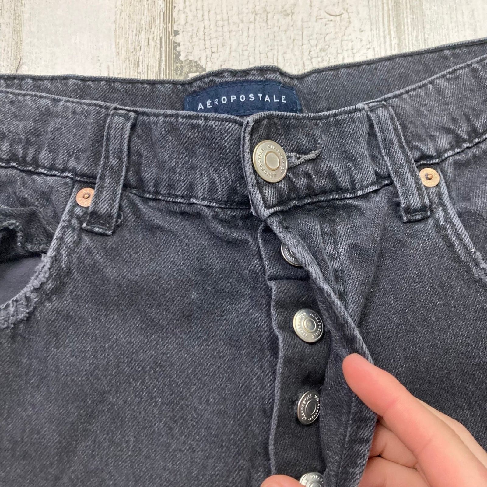 Aeropostale Aeropostale Ripped Black 90s Baggy Ripped Jeans Size US 31 - 3 Thumbnail