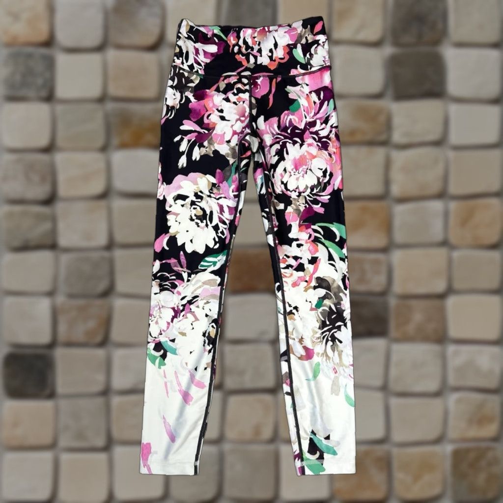 Athleta Athleta Elation Blossom Leggings Womens XS Multicolor Floral Skinny Leg Mid Rise Size 26" / US 2 / IT 38 - 1 Thumbnail