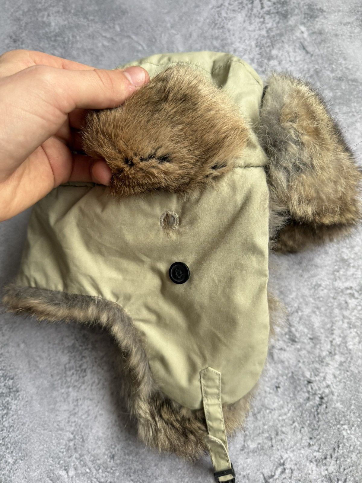 Other Warm Natural Rabbit Ushanka Hat Y2K Size ONE SIZE - 5 Thumbnail
