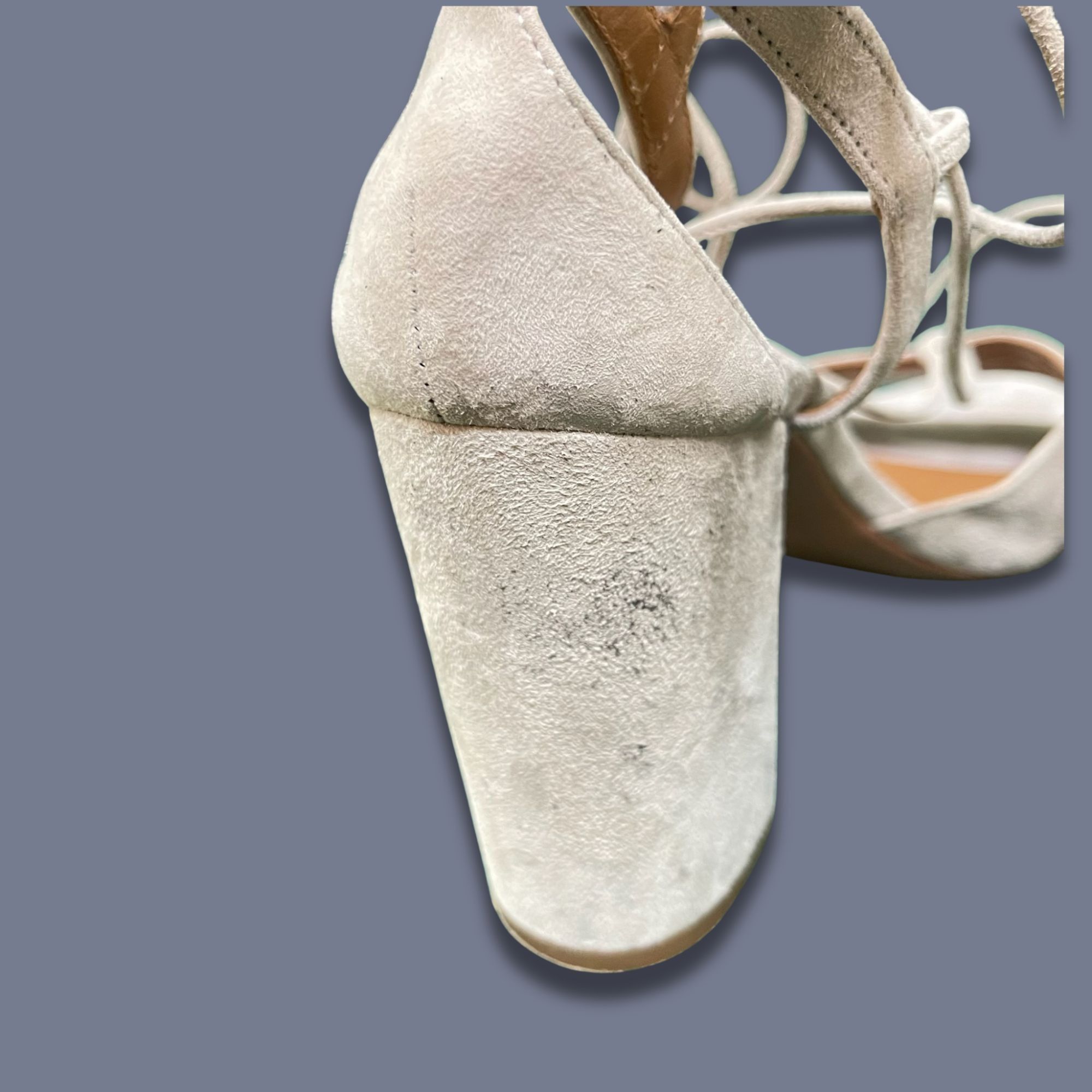 Aquazzura Aquazzura Austin Women Size 6.5 Suede Block Heel Sandals W/ Size US 6.5 / IT 36.5 - 6 Thumbnail