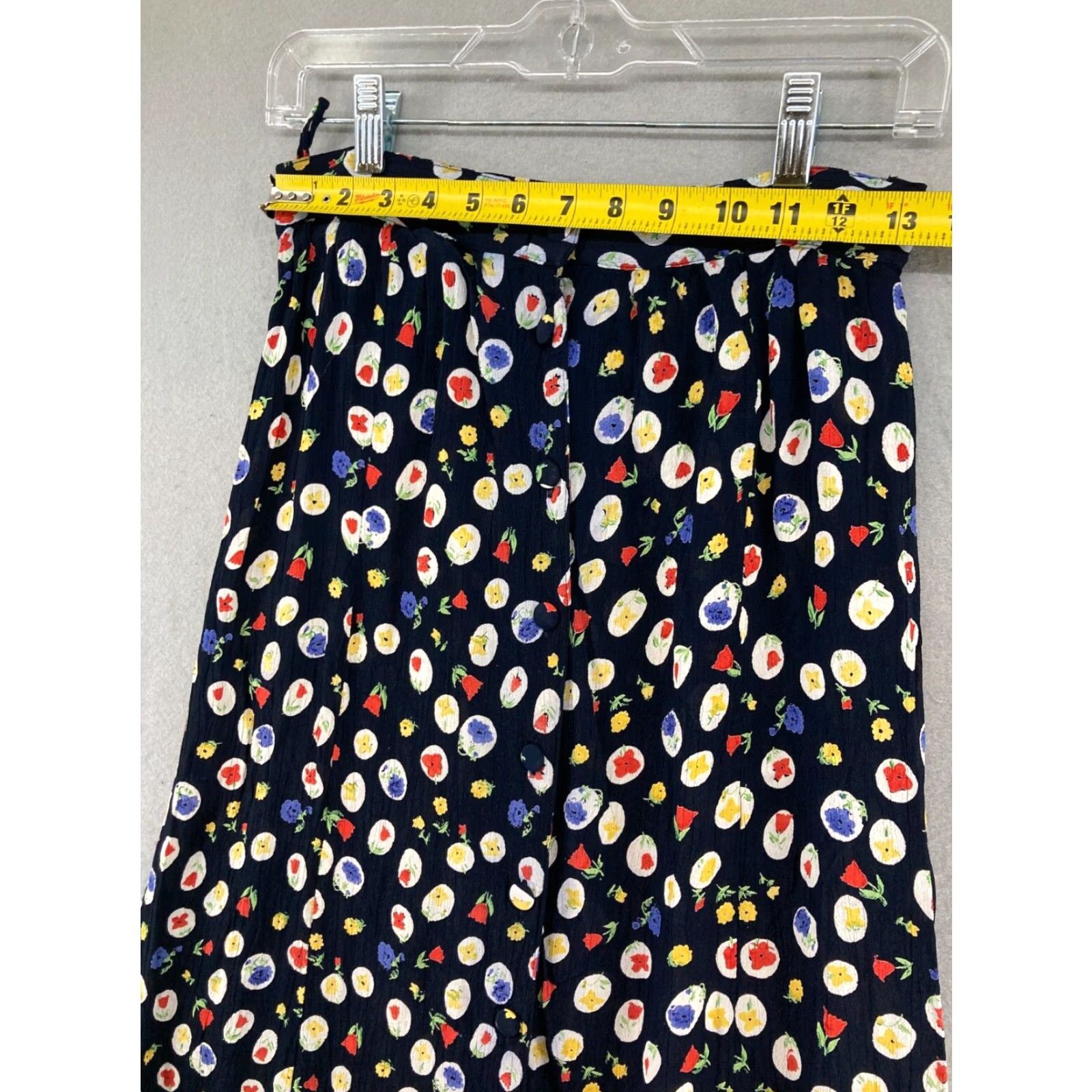 Vintage VINTAGE Paul Harris Denim Floral Maxi Skirt Medium Blue 90s Womens Size 32" / US 10 / IT 46 - 2 Thumbnail