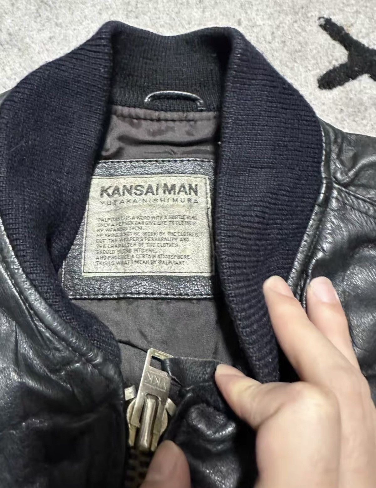 Kansai Yamamoto Kansai Yamamoto 1990s Leather Bomber Jacket Size US L / EU 52-54 / 3 - 2 Thumbnail
