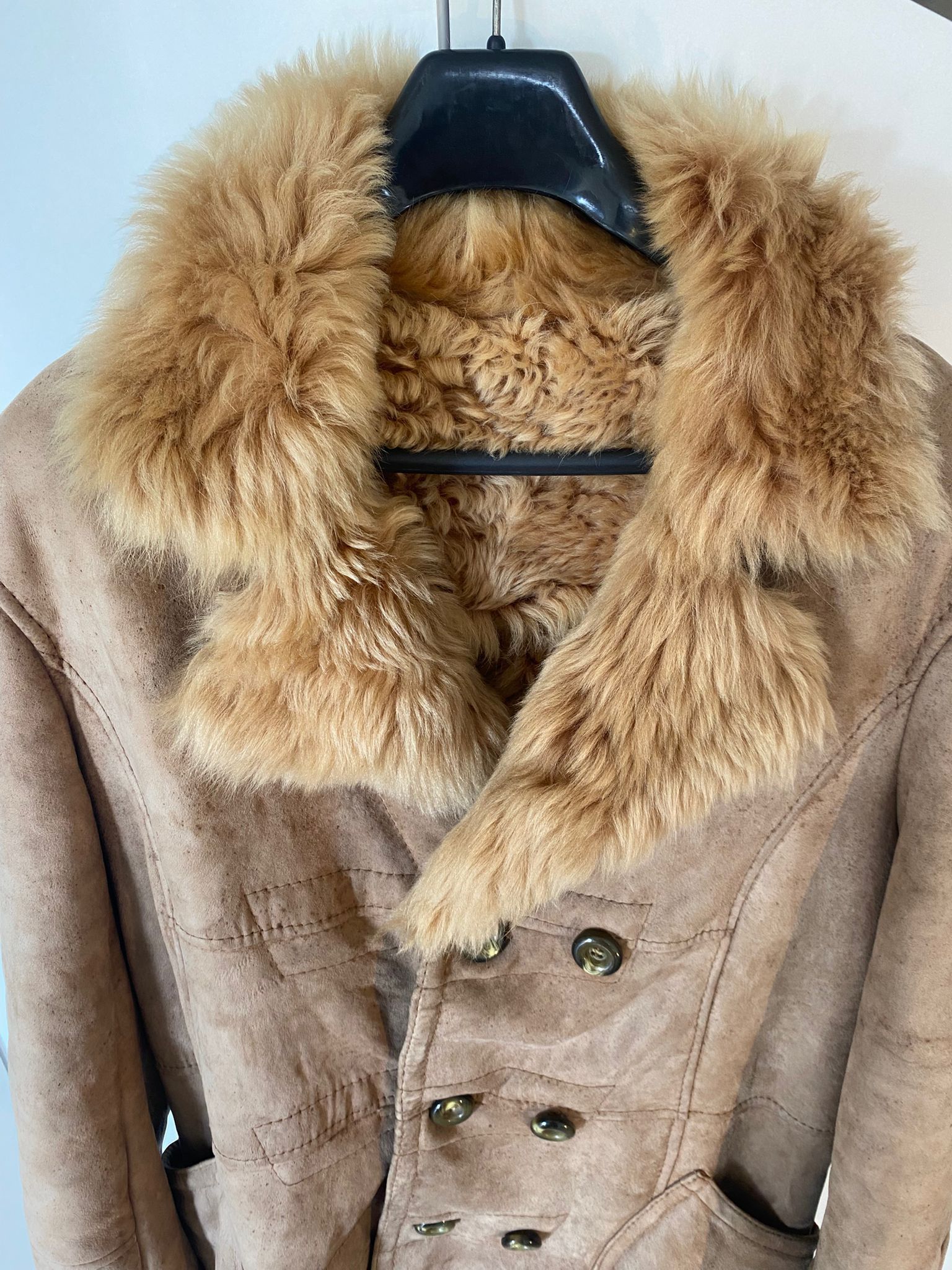 Other Original Shearling Sheepskin Fur Vintage Coat for Men M/L Size US M / EU 48-50 / 2 - 3 Thumbnail
