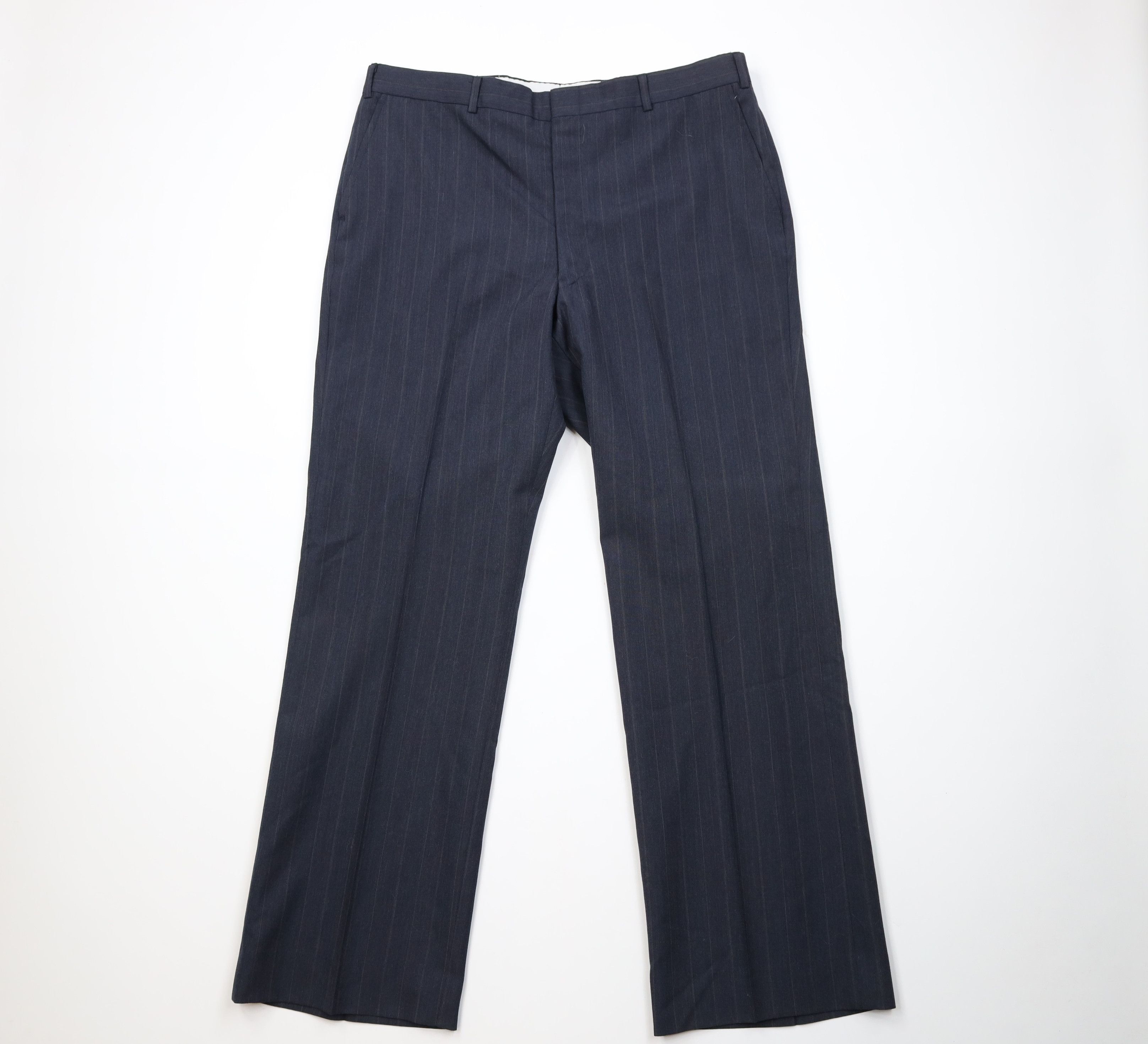 Vintage Vintage 70s Streetwear Pinstriped Wide Leg Chino Pants USA Size US 38 / EU 54 - 1 Thumbnail