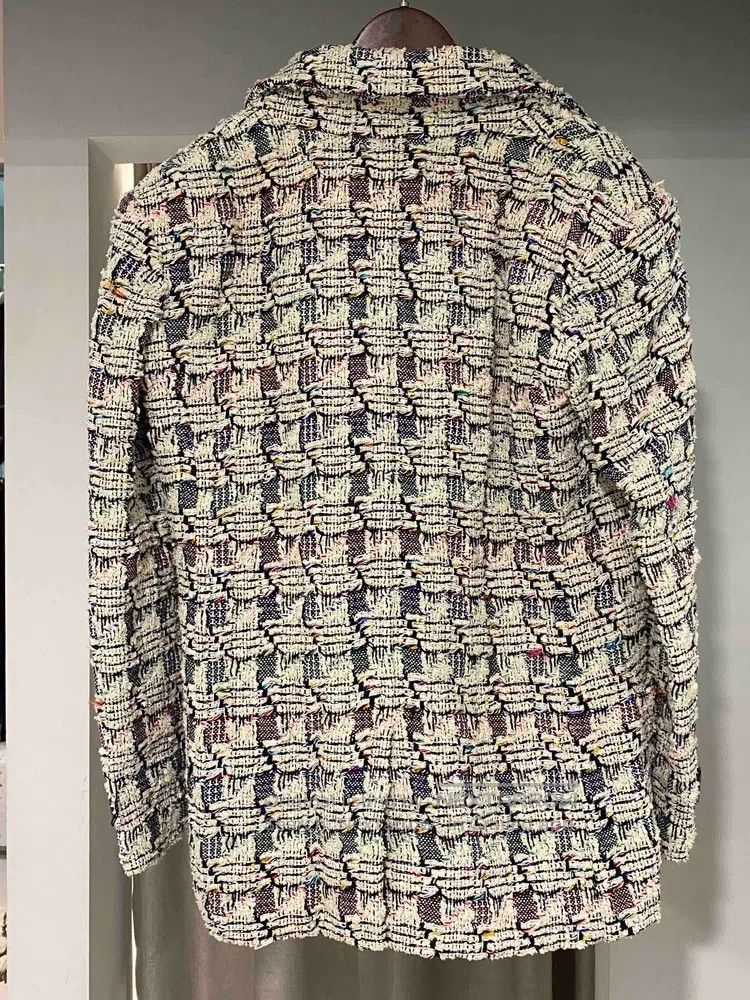 Chanel Chanel Data Centre Series White Tweed Mosaic Lapel Velcro Size XS / US 0-2 / IT 36-38 - 4 Thumbnail