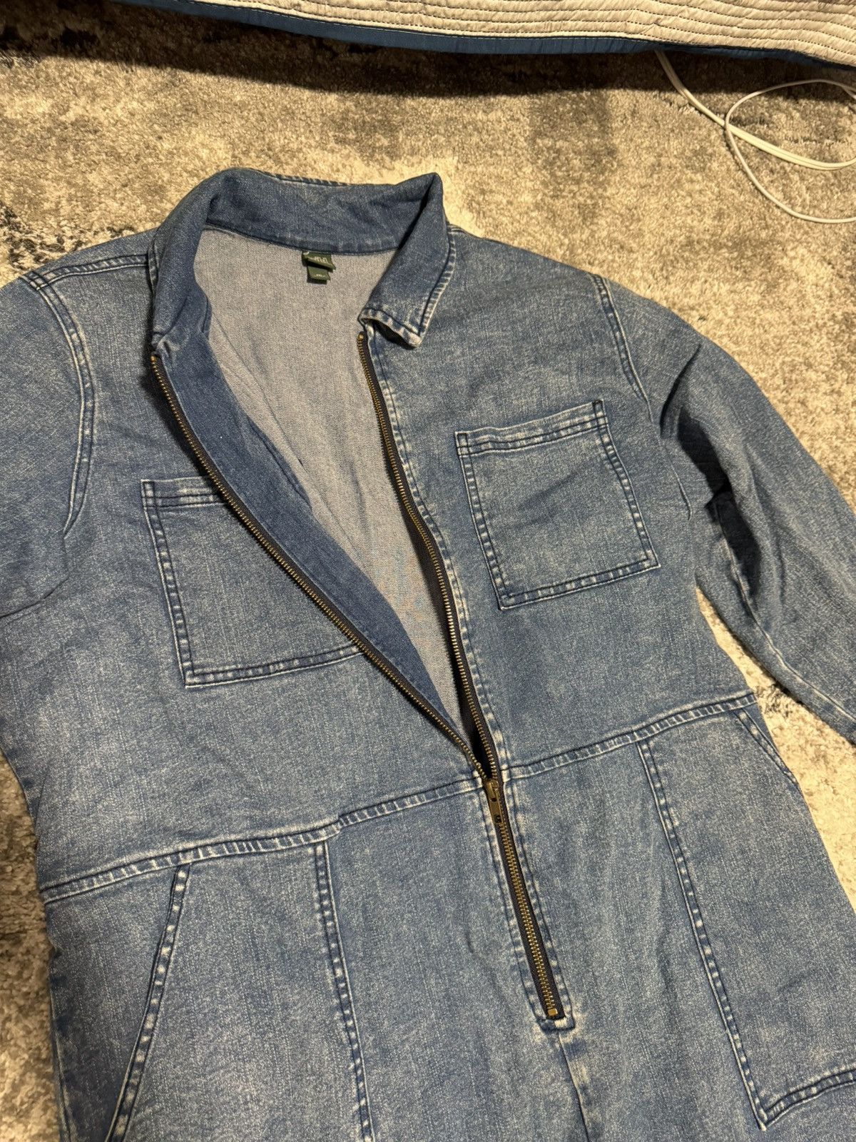 Vintage Full Denim Zip Up Jumpsuit Size US 36 / EU 52 - 3 Thumbnail