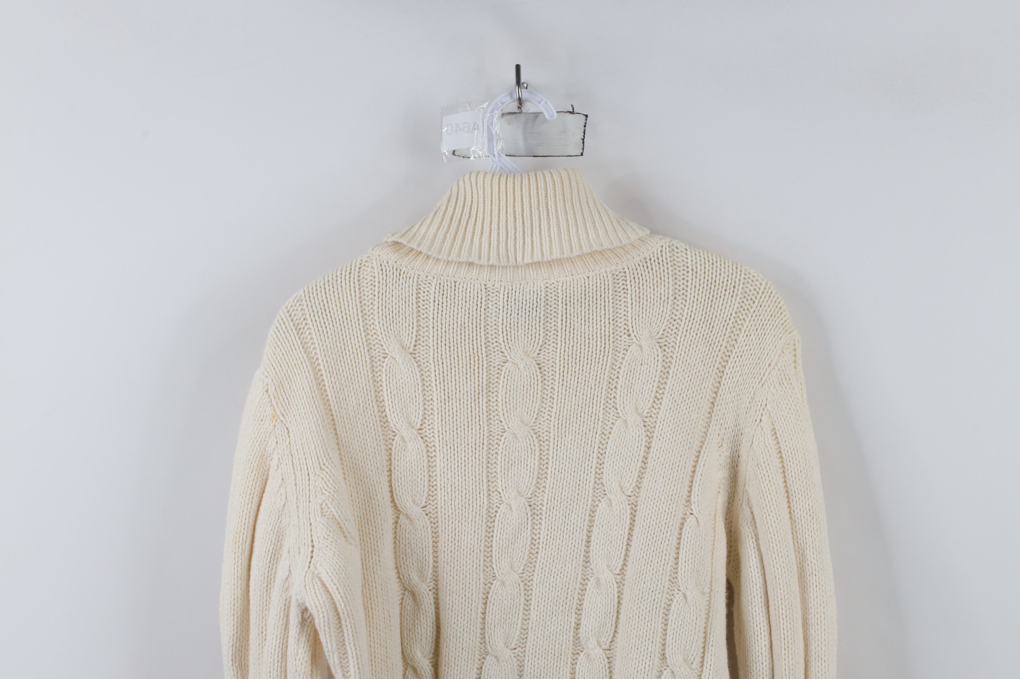 Columbia × Vintage Vintage Columbia Blend Chunky Cable Knit Turtleneck Sweater Size L / US 10 / IT 46 - 10 Thumbnail