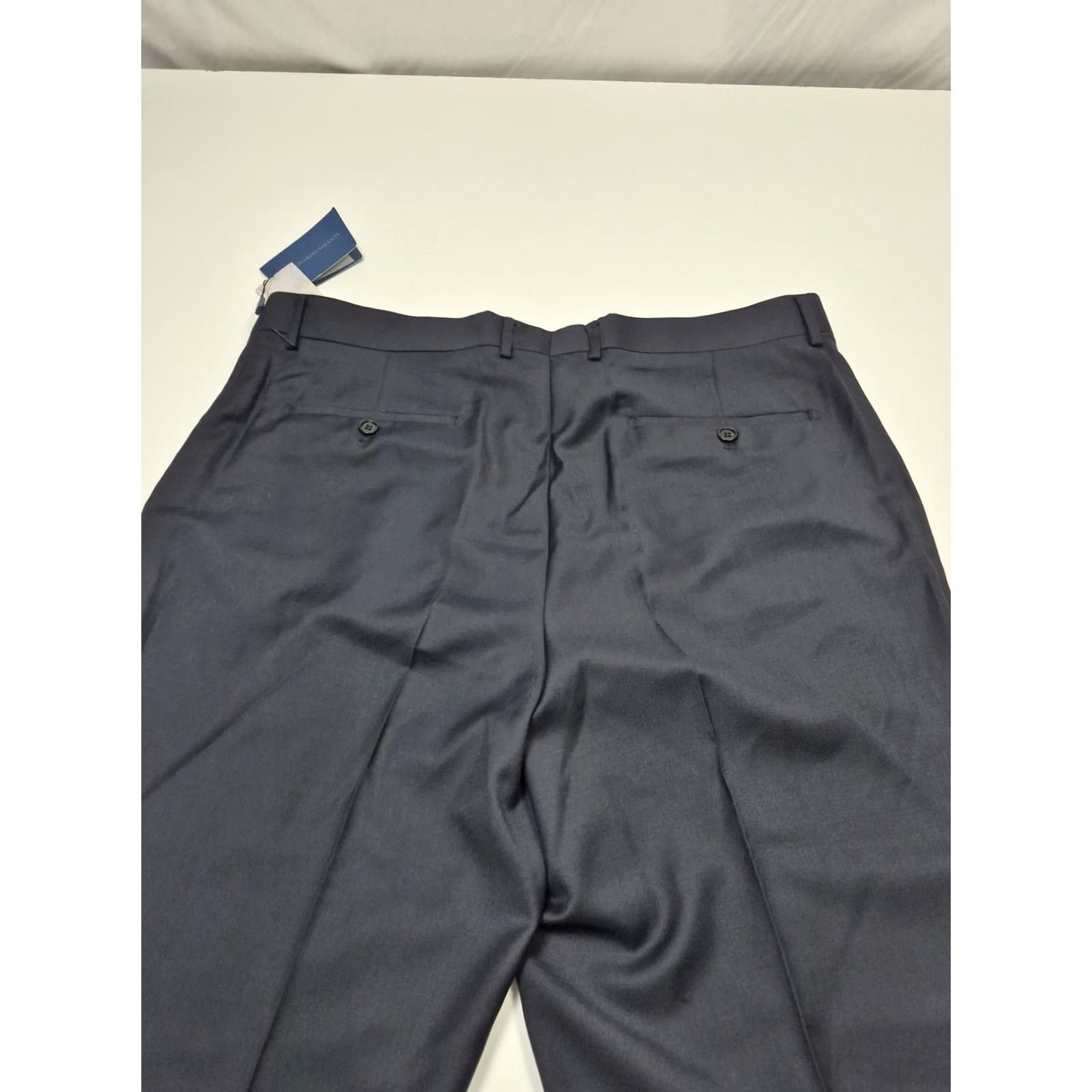 Valentino Leonardo Valenti Blue Wool Suit Pants 40x36 Mens Regular Unhemmed NWT Flat Front 2 Piece Formal Wedding Dress Pants Wool VINTAGE: No Size 40R - 7 Thumbnail