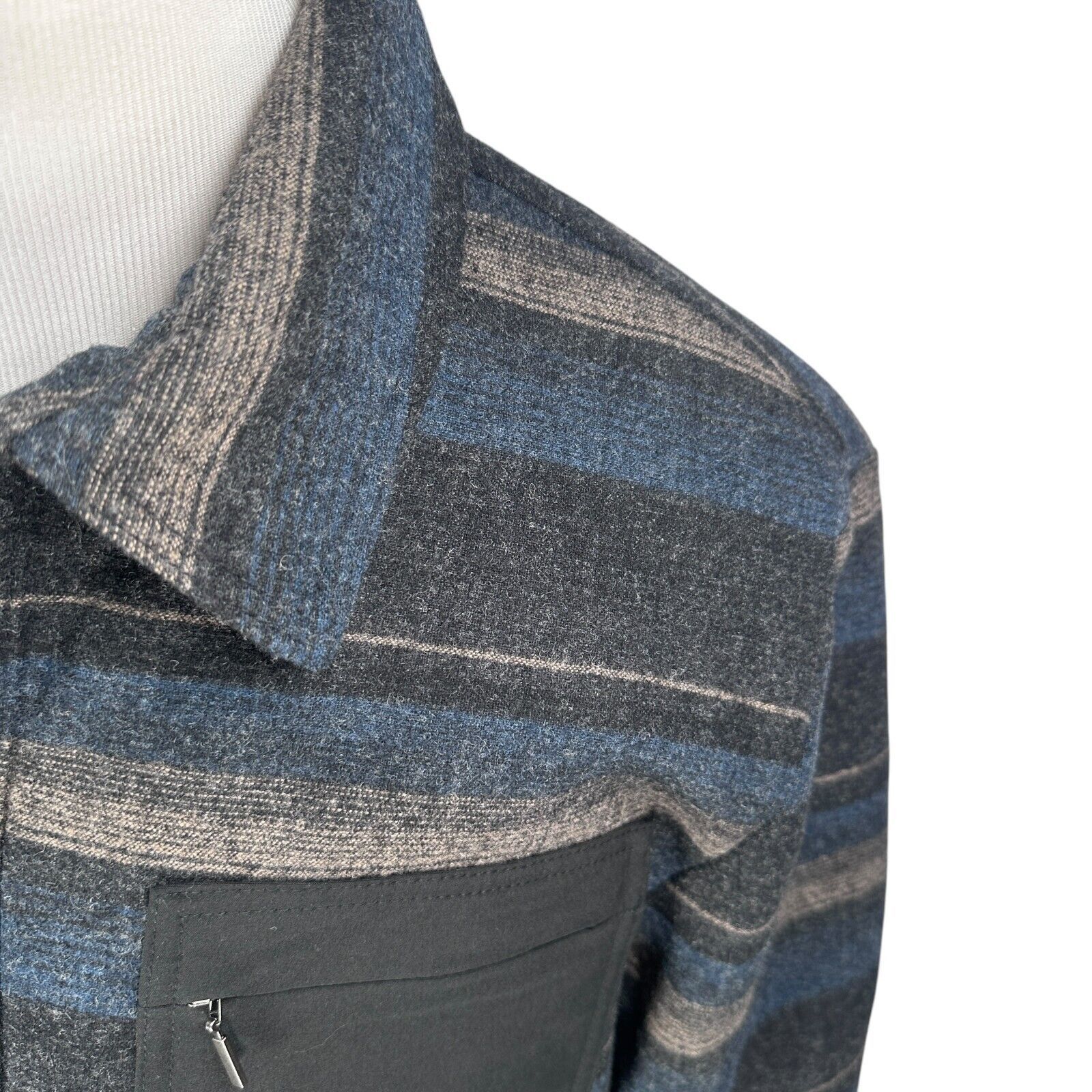 Pendleton Pendleton Jacket Men’s XL Blue Tan Gray Striped Wool Blend Size US XL / EU 56 / 4 - 3 Thumbnail
