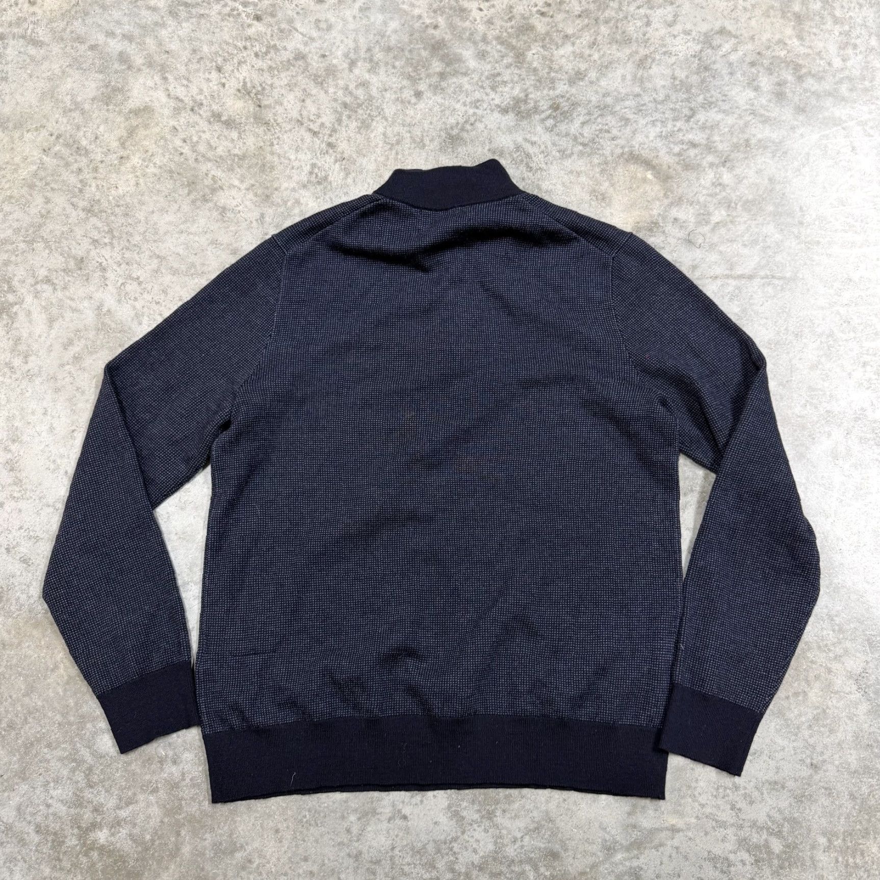Banana Republic Banana Republic Sweater Mens Large Blue 1/4 Zip Mock Neck Merino Wool Pullover Size US L / EU 52-54 / 3 - 4 Thumbnail