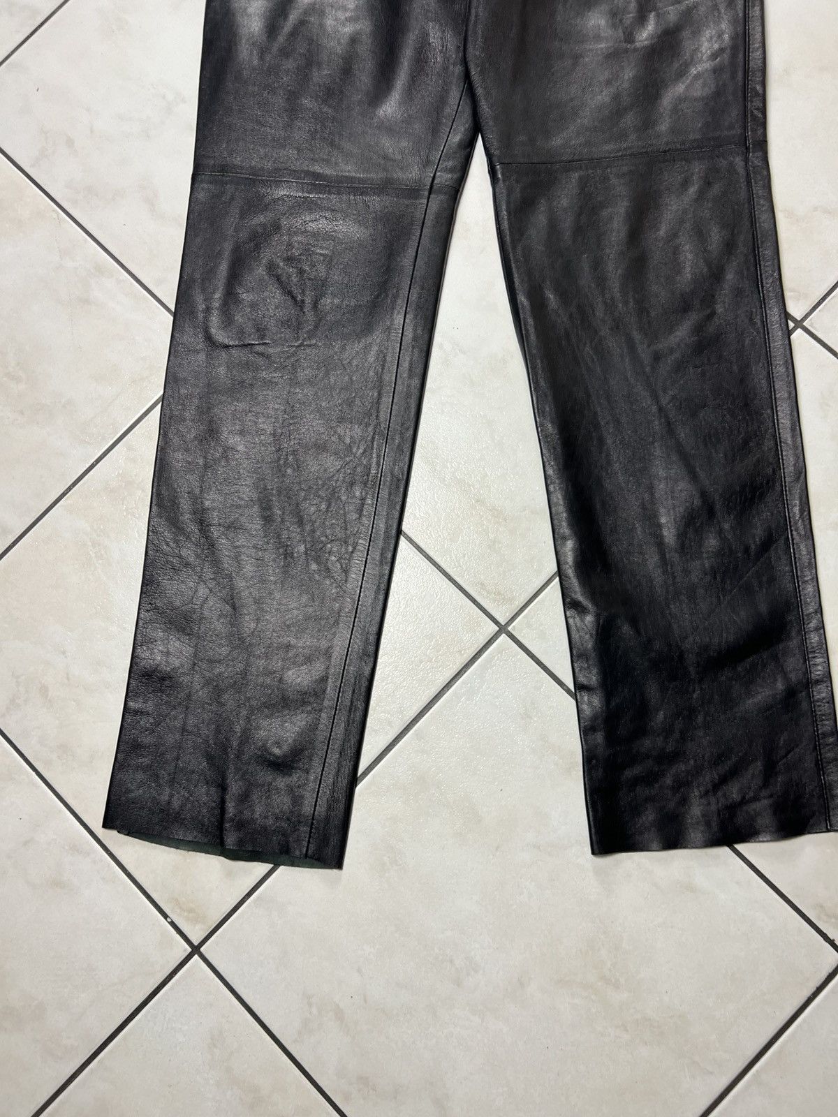 Genuine Leather Vintage genuine leather black opium casual pants trousers Size US 36 / EU 52 - 5 Thumbnail