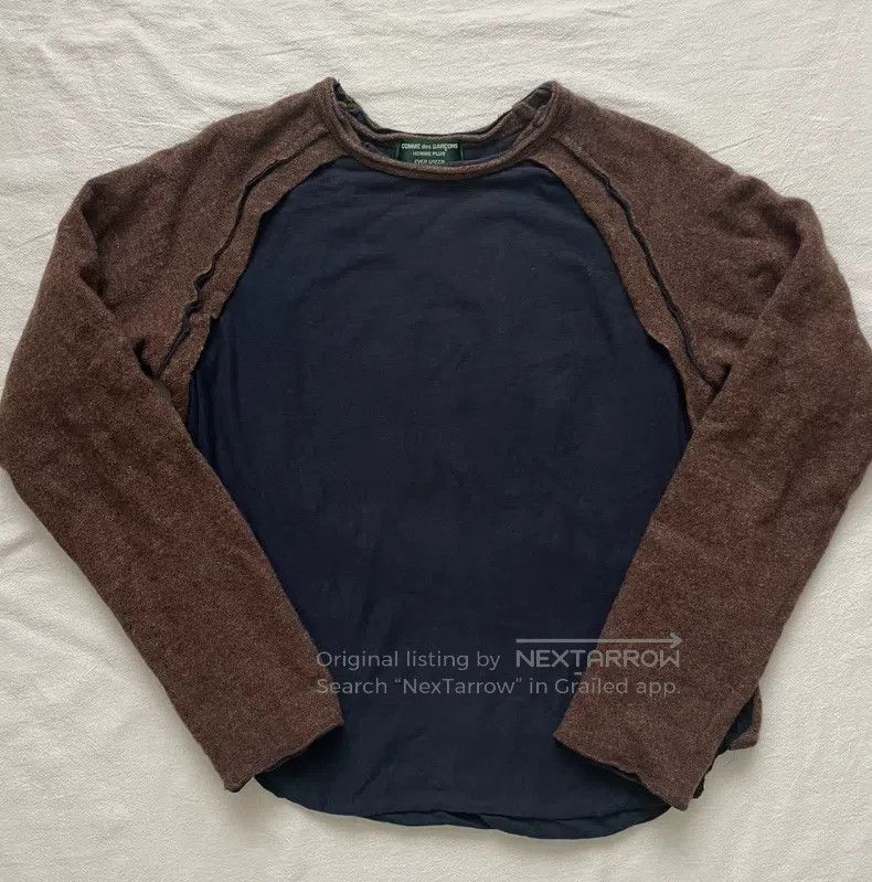 Comme des Garcons Comme Des Garcons Double Layer Cotton Ribbed Sweater T-shi Size US S / EU 44-46 / 1 - 1 Thumbnail