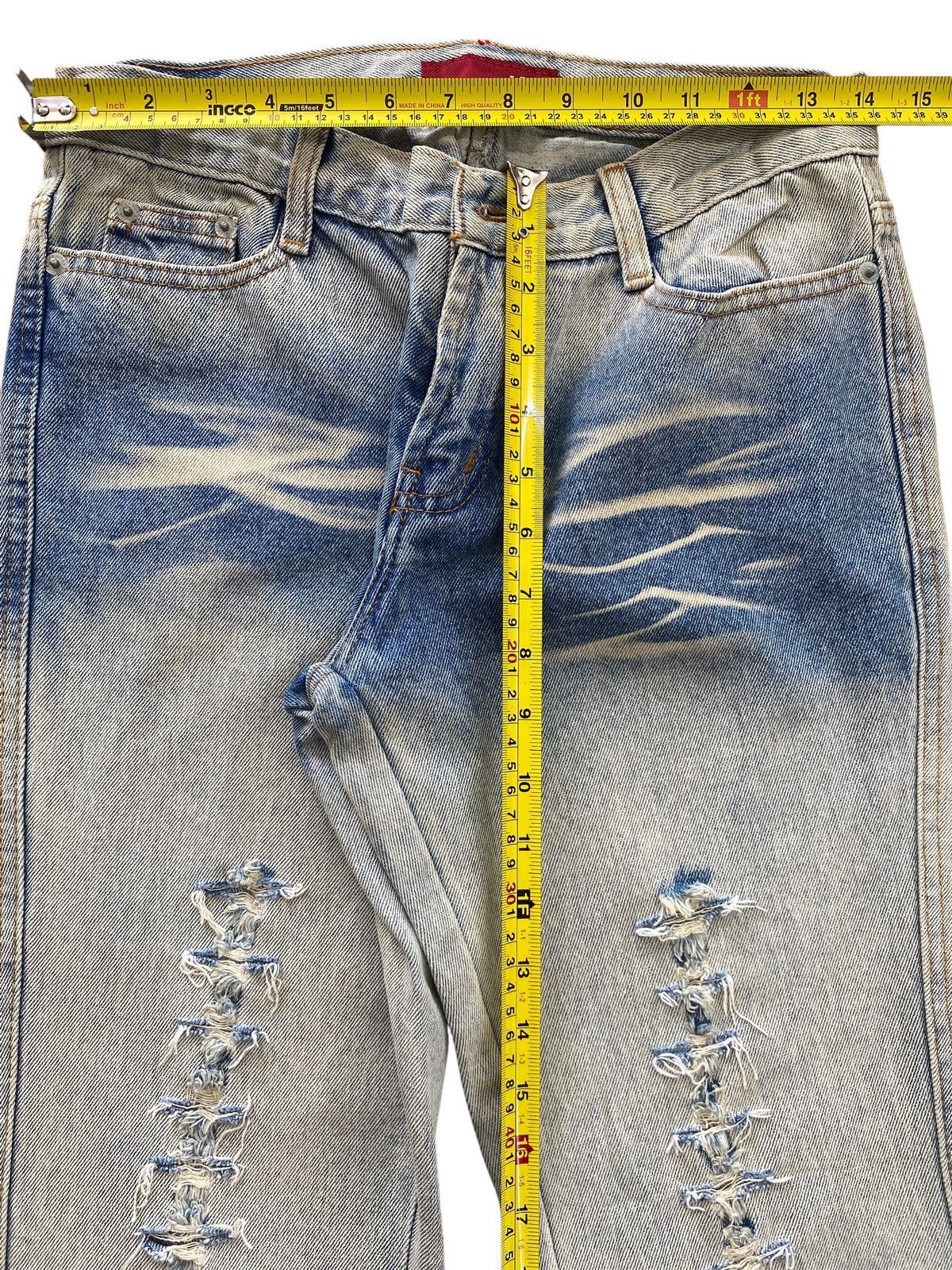 Japanese Brand JB Brenda Acid Wash Distressed Style Boot Cut Jeans Size US 28 / EU 44 - 6 Thumbnail