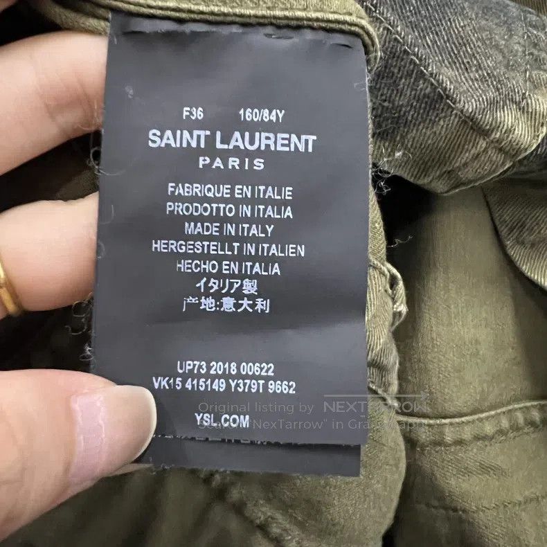 Saint Laurent Paris Saint Laurent Paris Military green striped denim work shir Size XS / US 0-2 / IT 36-38 - 4 Thumbnail