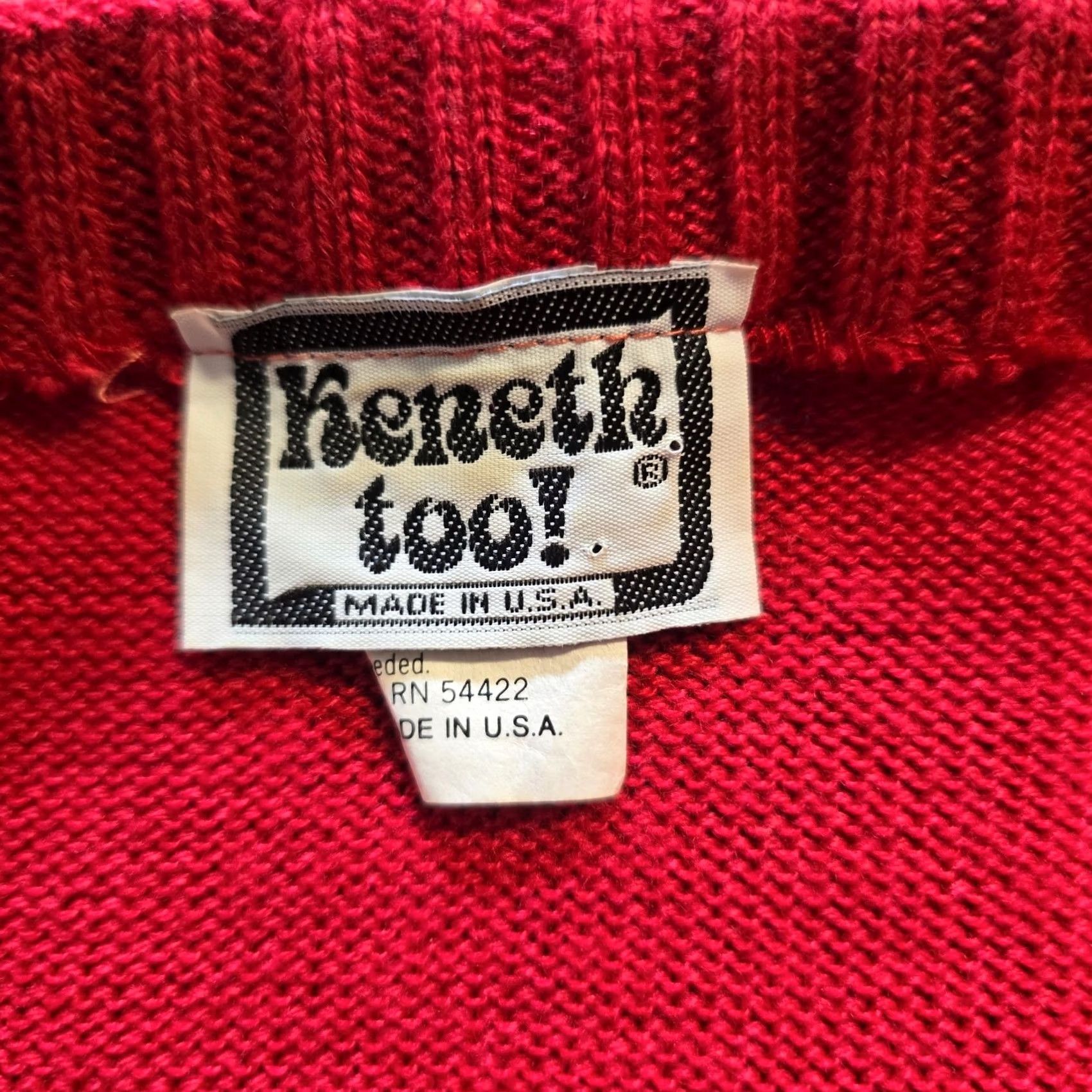 Nautica VINTAGE Keneth Too Sweater Womens Medium Red Anchor Nautical Preppy Casual Pullover Knit Boat Neck Short Sleeve Regular Knit Size M / US 6-8 / IT 42-44 - 5 Thumbnail