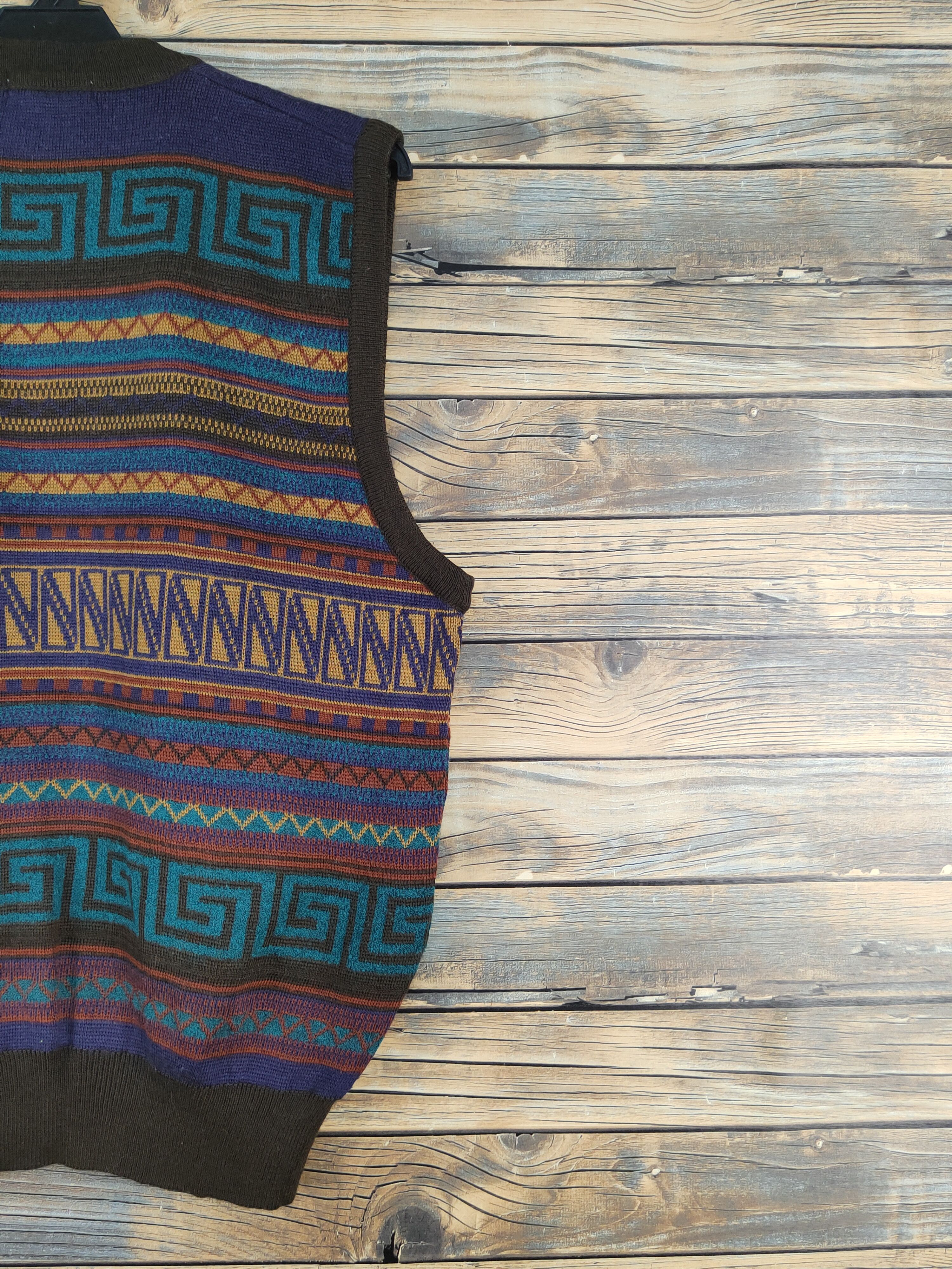 Homespun Knitwear Cotedazur Dark Brown Vest knitwear #W1230 Size US M / EU 48-50 / 2 - 11 Thumbnail