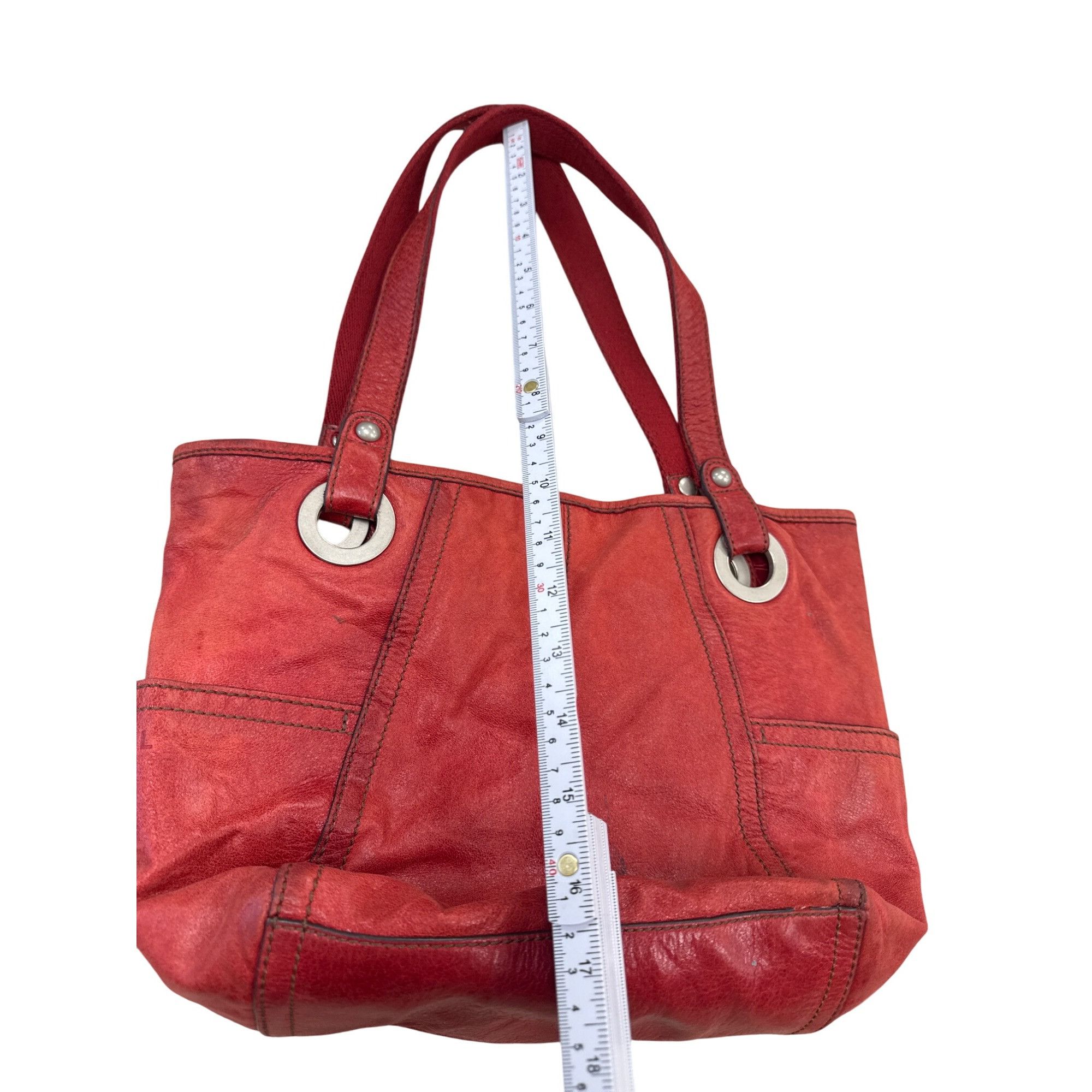 Fossil Vintage Fossil Womens Red Leather Handbag Purse 13x10 SKU 73 Size ONE SIZE - 5 Thumbnail