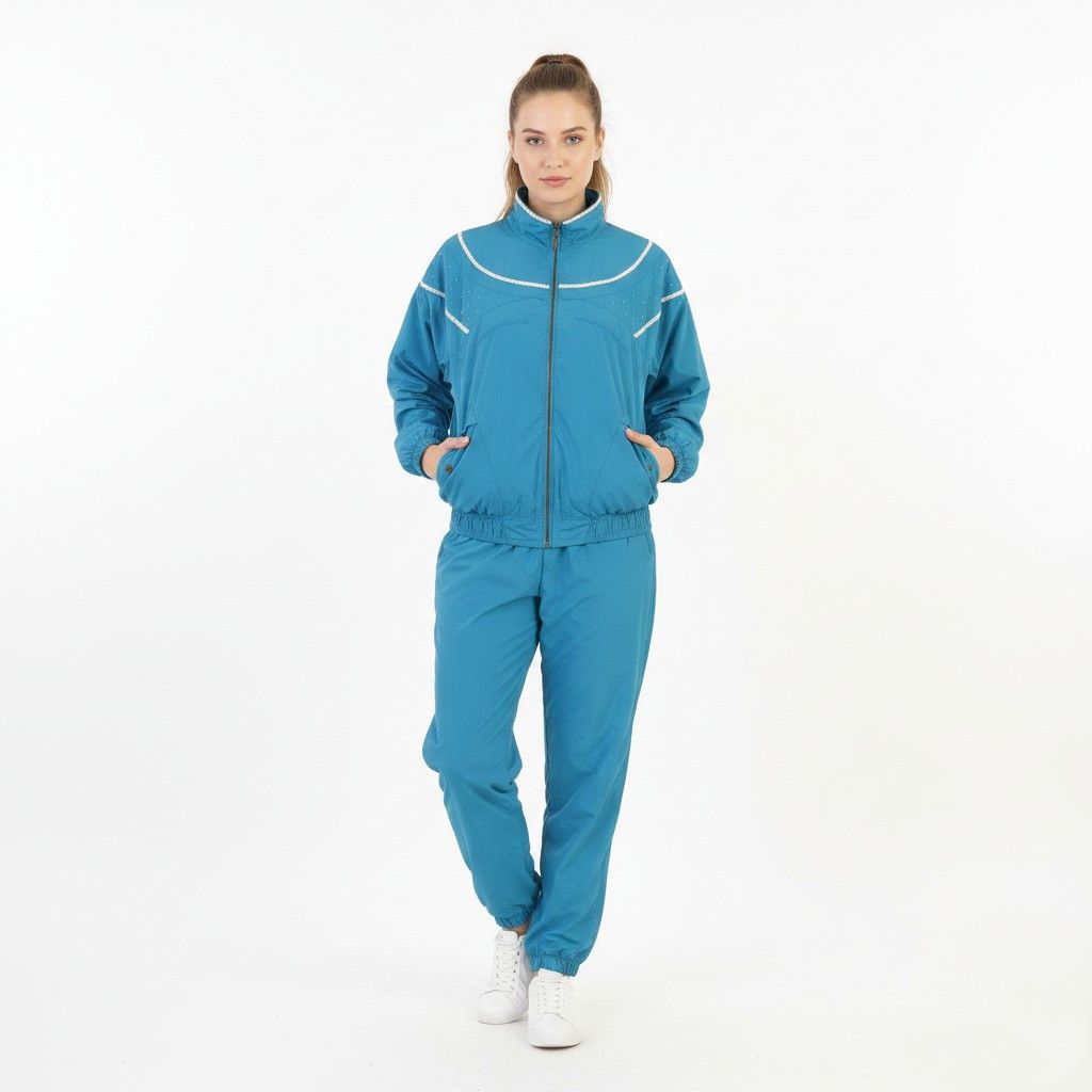 Vintage Head Women S Tracksuit Set Turquoise Sweatpants Jacket 10986 Size 25" / US 0 / IT 36 - 1 Thumbnail