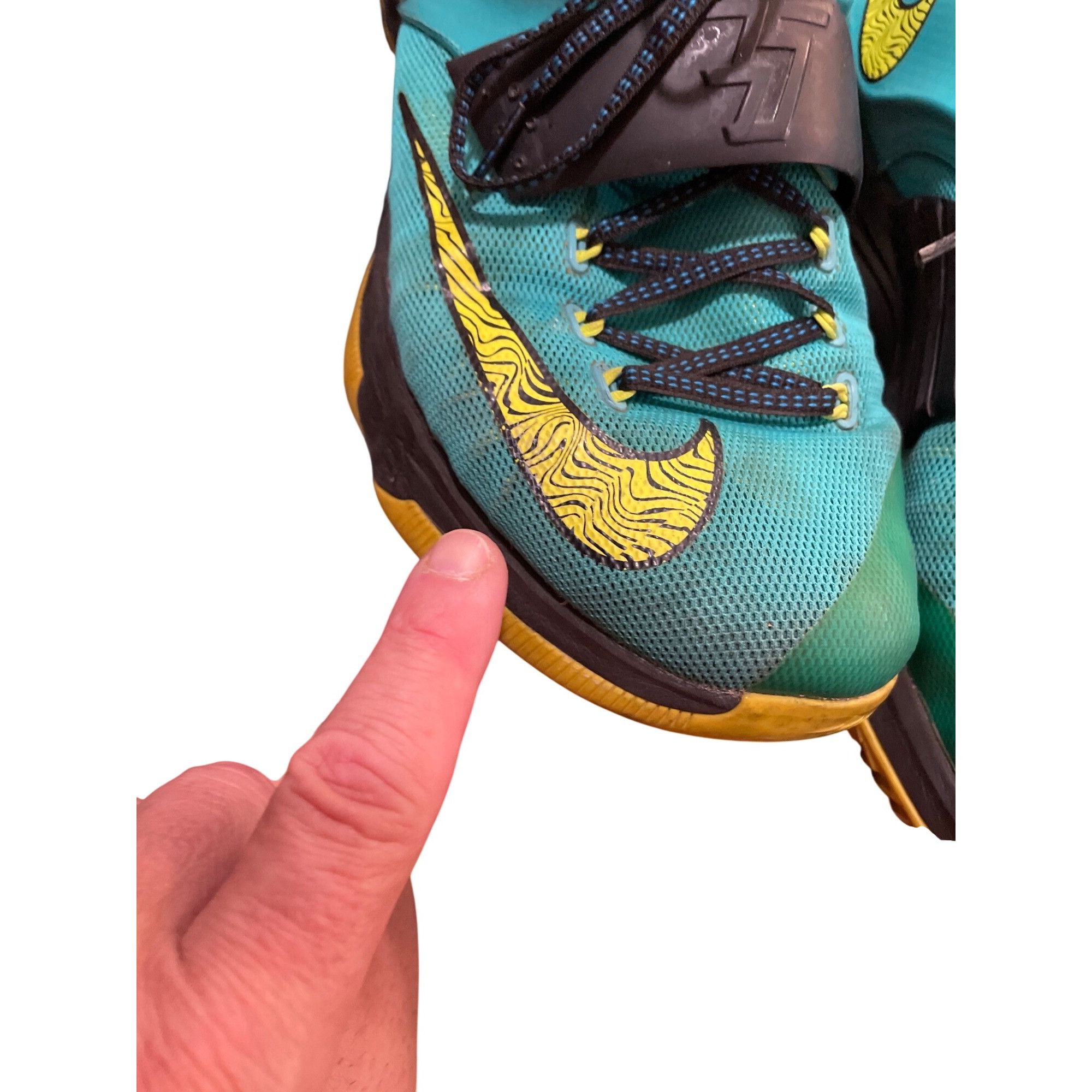 Nike Nike 653996-370 KD 7 Uprising teal volt mens low bb sneakers Size US 12 / EU 45 - 16 Thumbnail