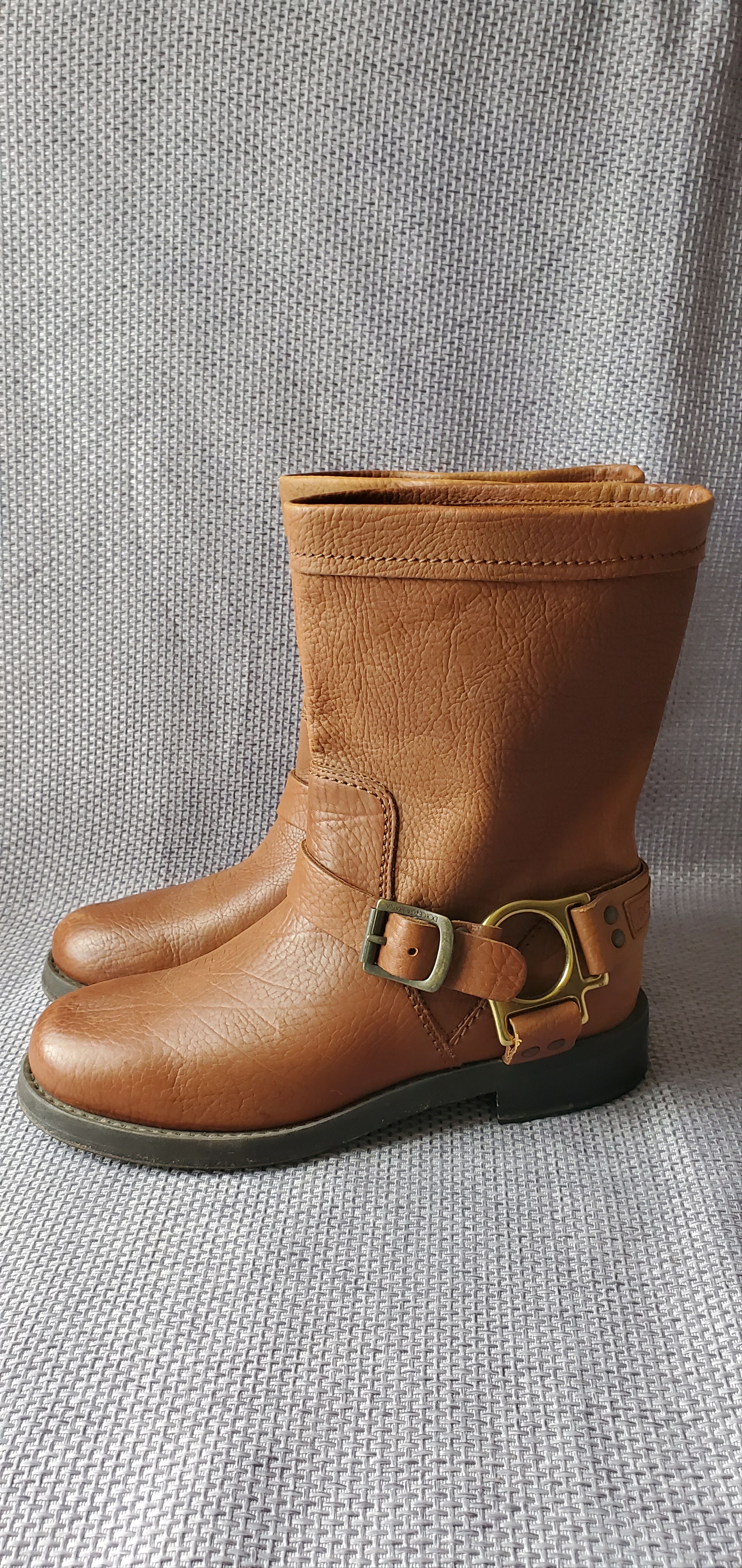 image of Dolce Gabbana Harness Boots in Brown, Women's (Size 7)
