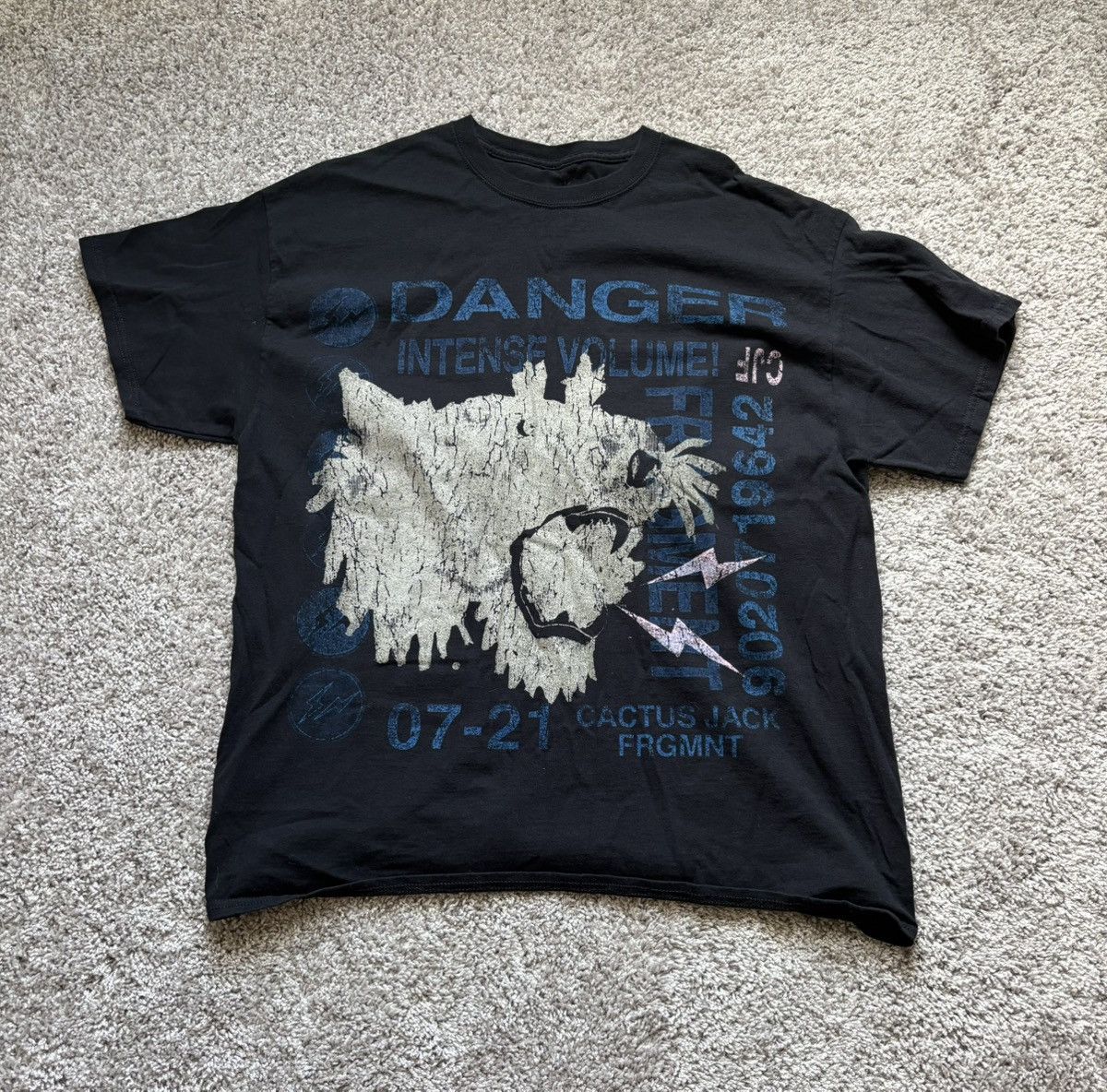 Travis Scott Cactus Jack For Fragment Danger T Shirt | Grailed