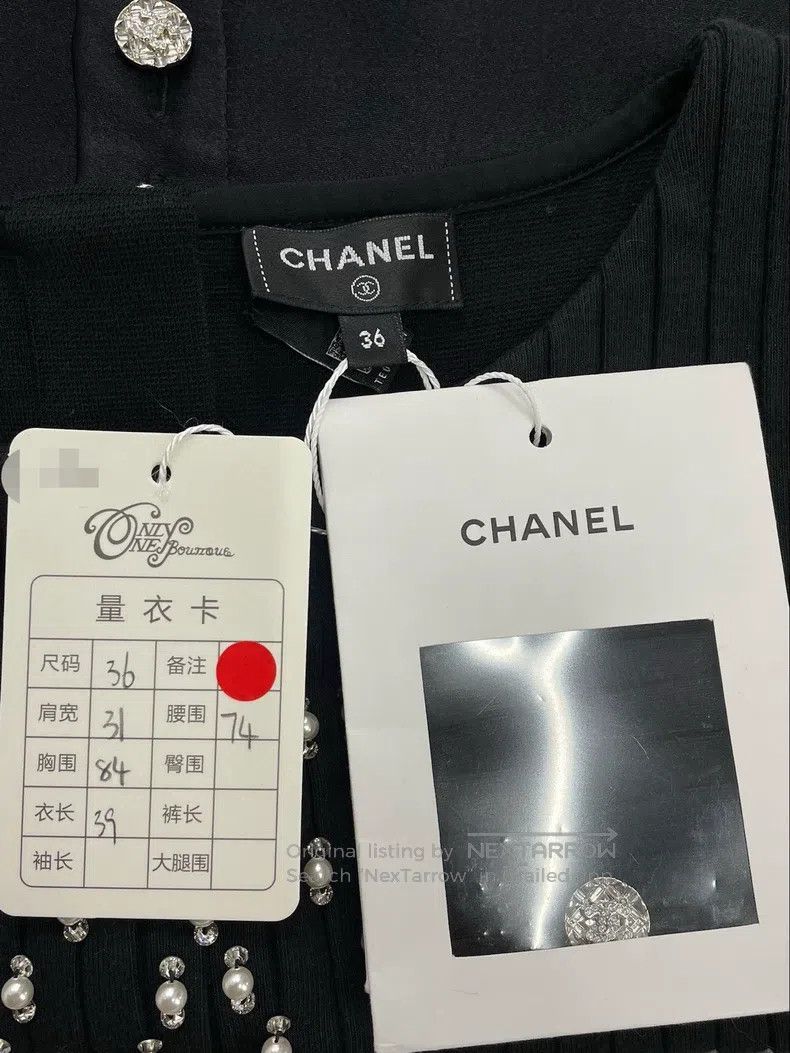 Chanel Chanel Black pearl rhinestone large double C large logo ve Size XXS / US 00 / IT 34 - 5 Thumbnail