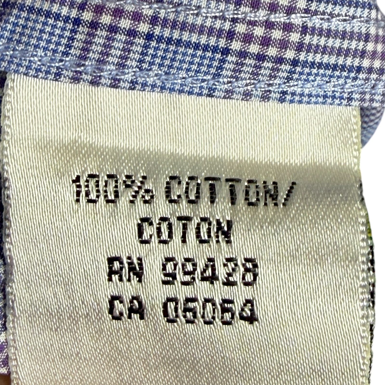 BUGATCHI Bugatchi Uomo Mens 18 36/37 Light Blue Red Plaid Button Down Size US XL / EU 56 / 4 - 5 Thumbnail