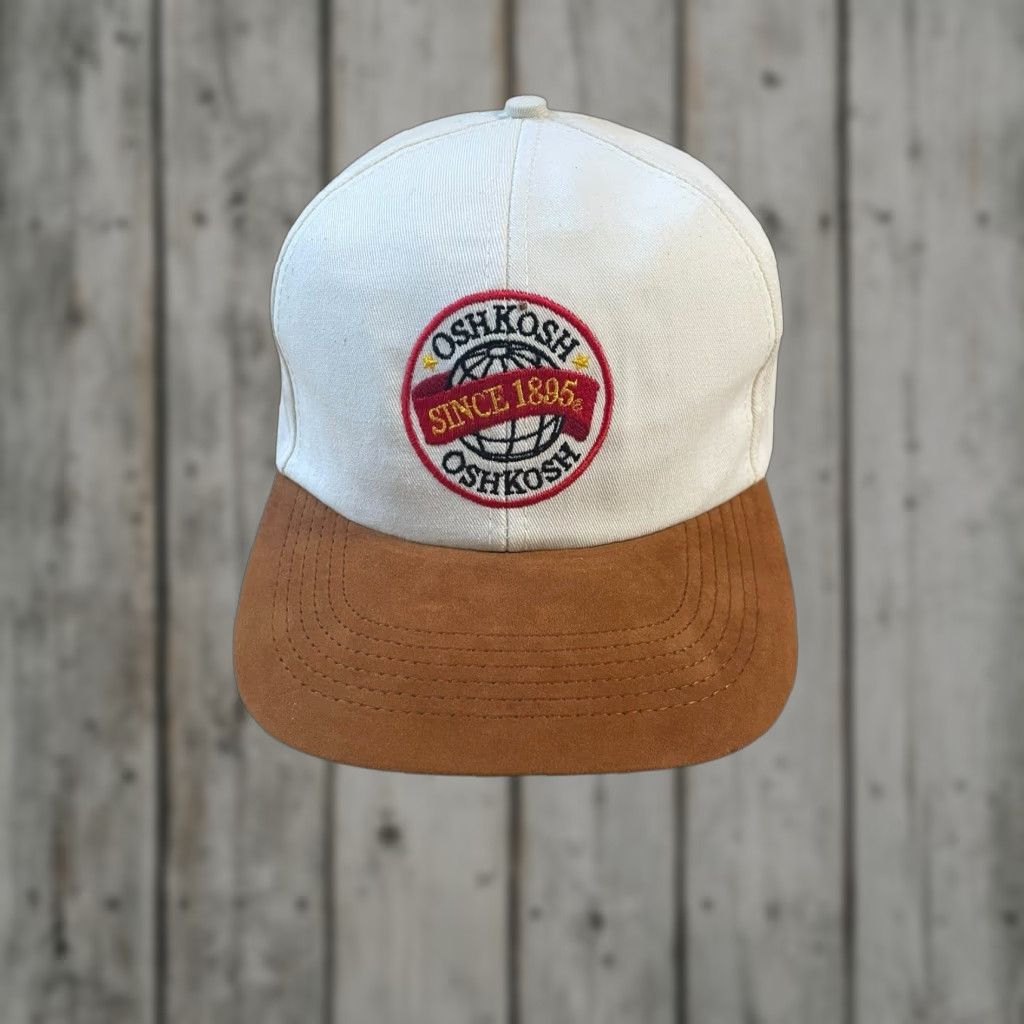 Vintage Oshkosh B'Gosh Cap Beige Snapback Suede Made in USA 80's