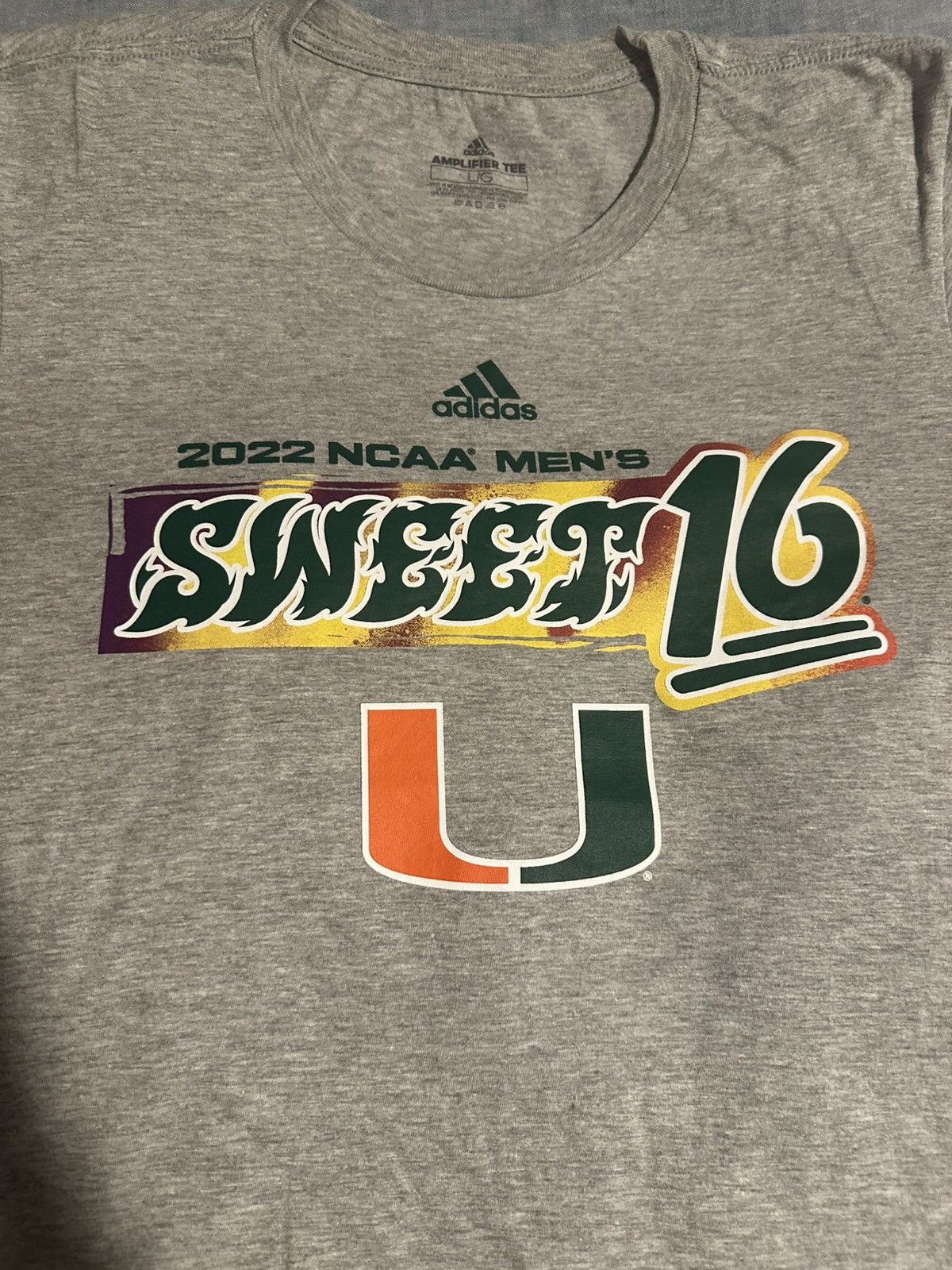 Adidas 2022 Miami Hurricanes Basketball Sweet Sixteen size large Size US L / EU 52-54 / 3 - 2 Thumbnail