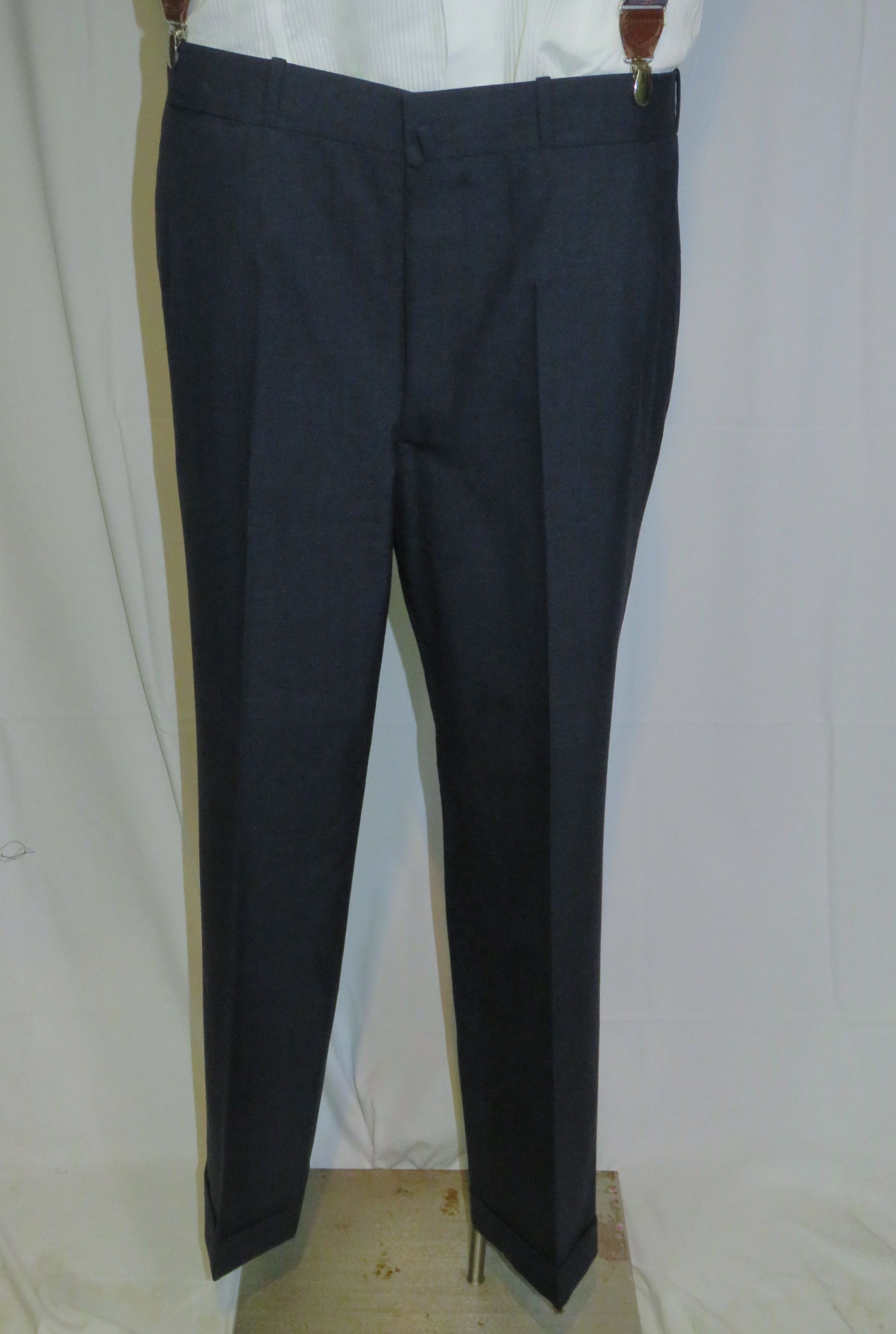Henry Poole Savile Row Bespoke VTG Blue Hopsack Two Button Suit 40R Size 40R - 13 Thumbnail