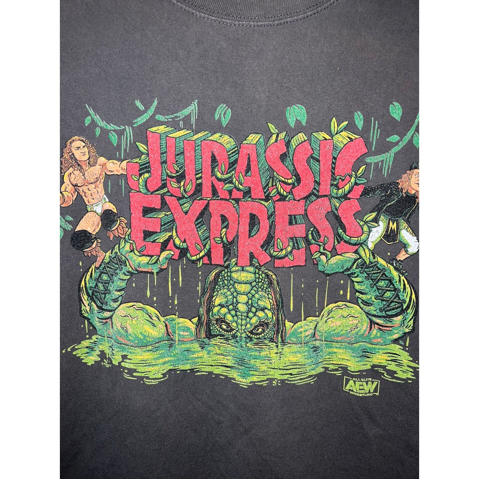 Hanes AEW Wrestling Shirt Jurassic Express Graphic Monster Tee L Size US L / EU 52-54 / 3 - 2 Thumbnail